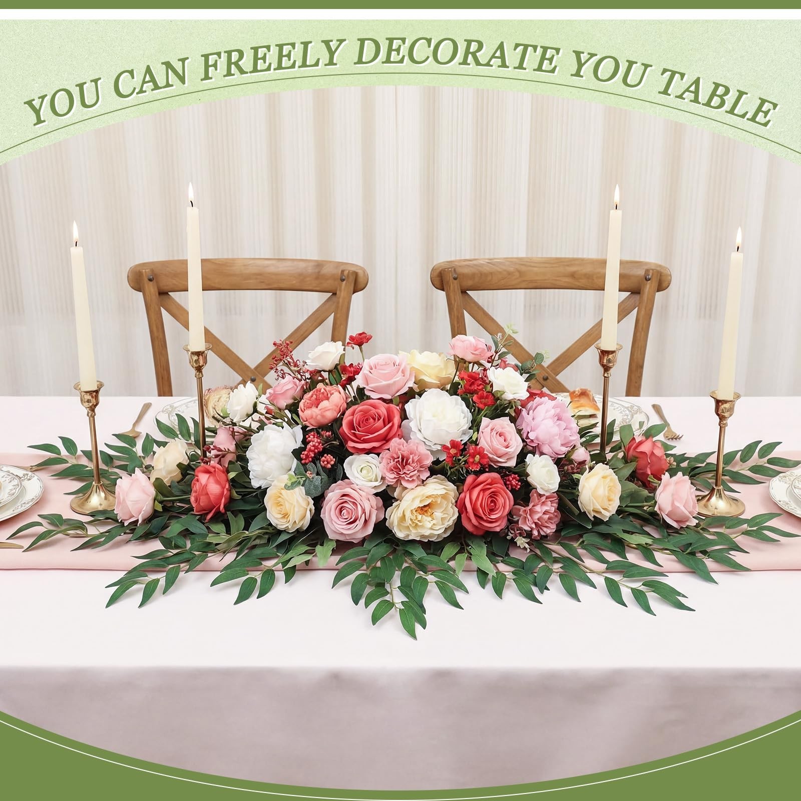 5 Pcs Artificial Greenery Stems, 42.52 Inch Fake Plants Branches Faux Greener…