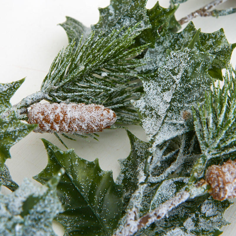 36″ Winter Frosted Artificial Holly and Pine Spray