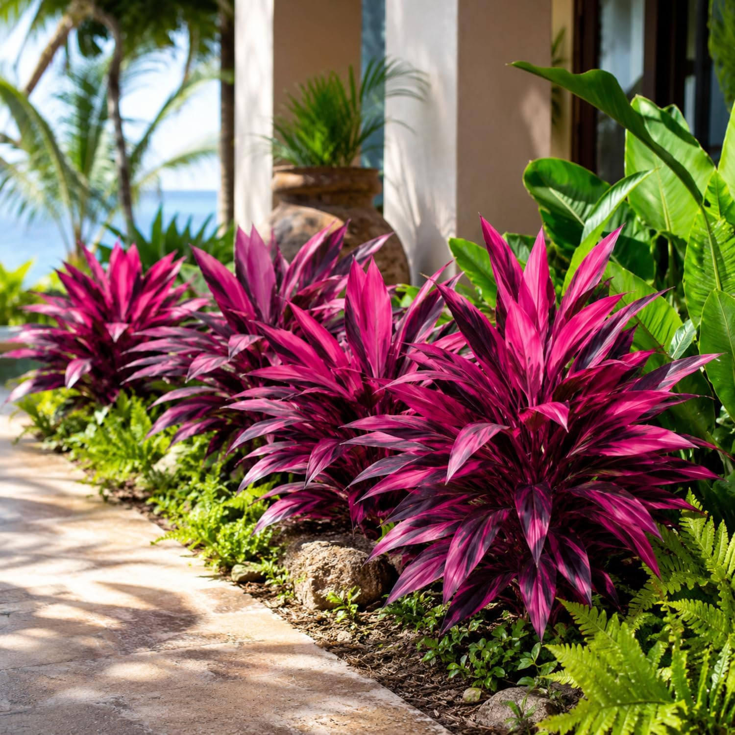 6 Pcs UV Resistant Faux Tropical Plants for Garden Patio Home Decor