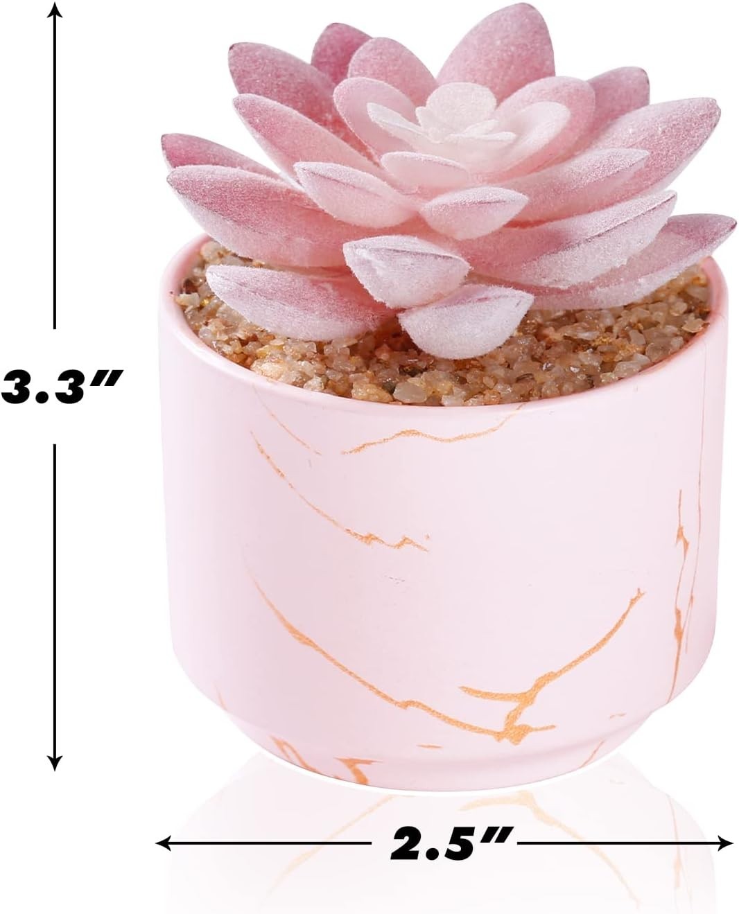 Charming Artificial Pink Succulent in Ceramic Pot – Cute Décor for All Rooms