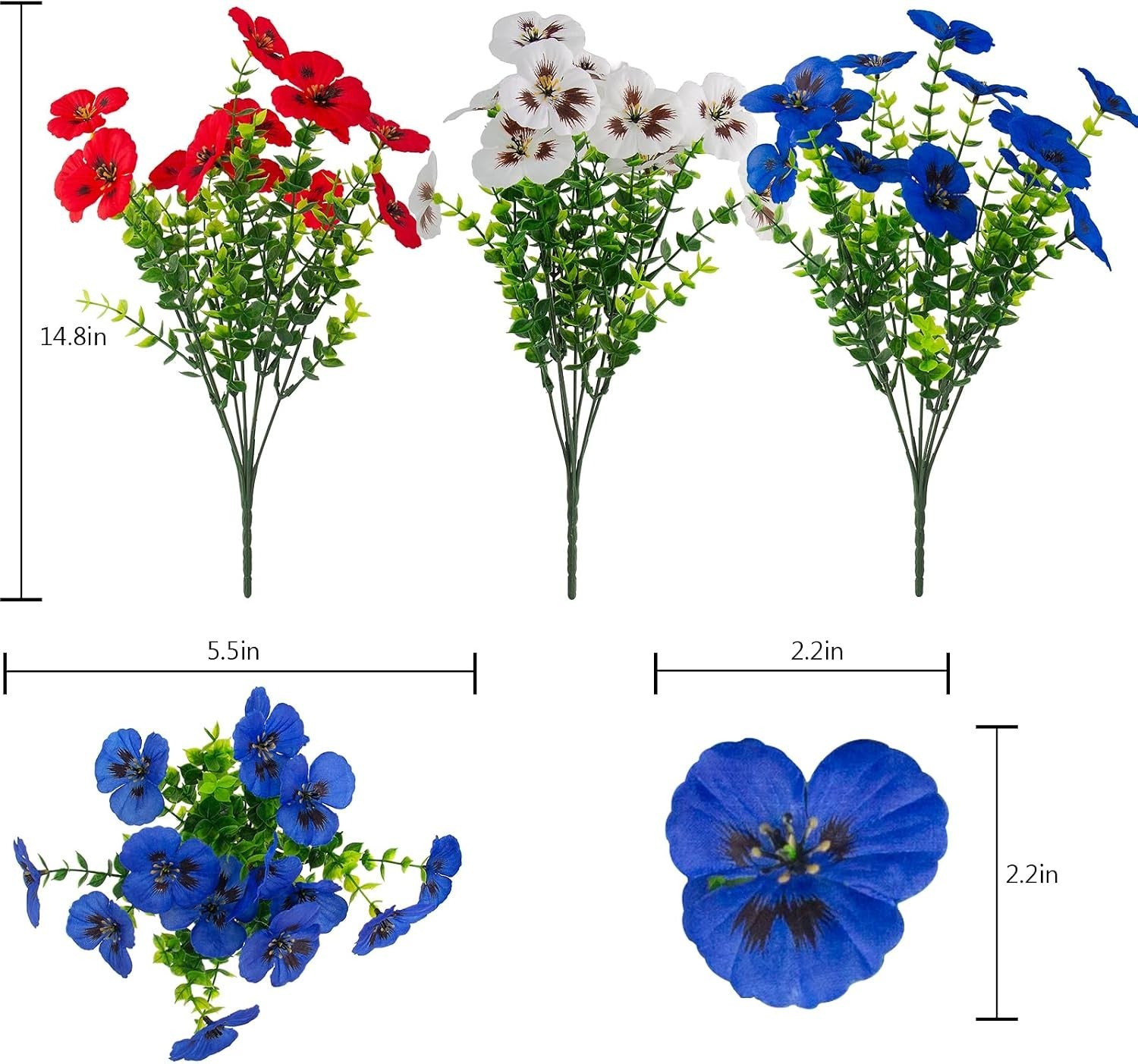 Realistic Artificial Pansies with Hanging Baskets – 24 Pcs