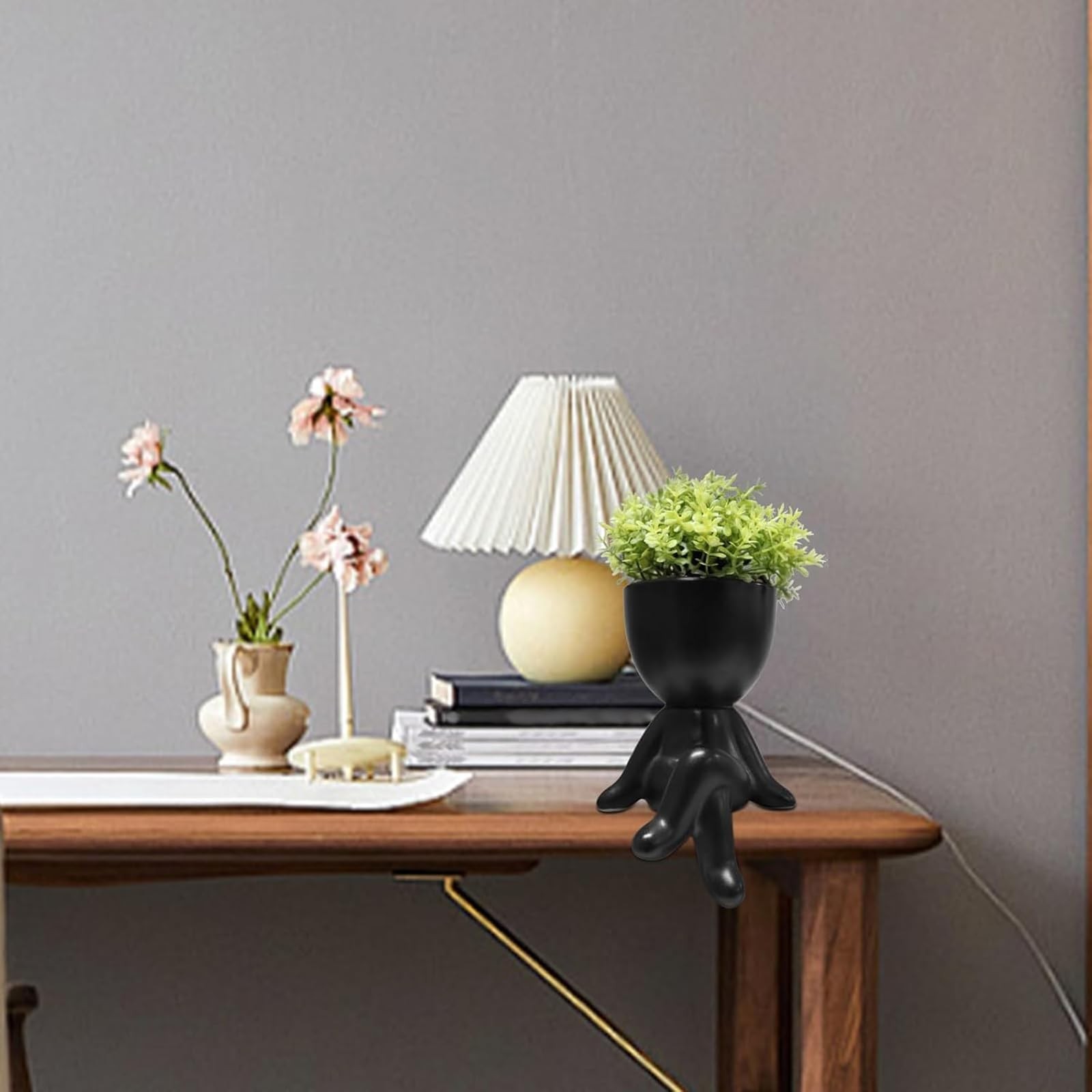 1 Set Small Fake Plants, Human-Shaped Pots, Office Decor, Women, Men, Cute Faux