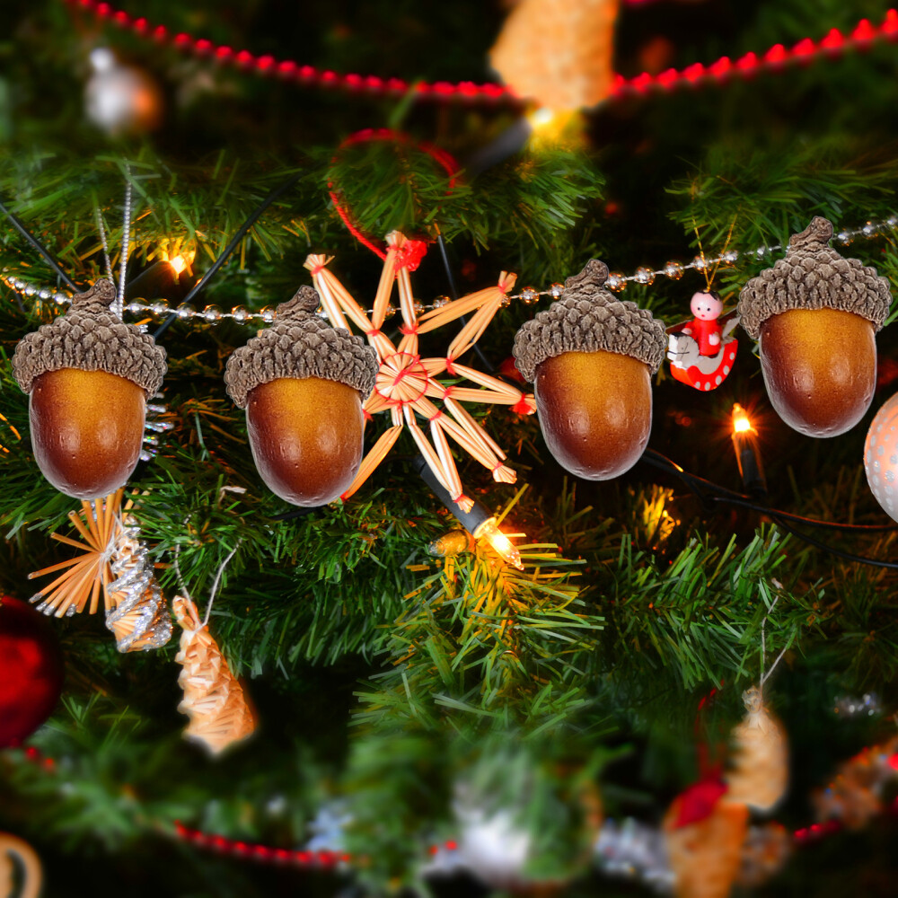 25 Pcs Artificial Fall Nut Acorn Decorative Acorns Simulation Decors