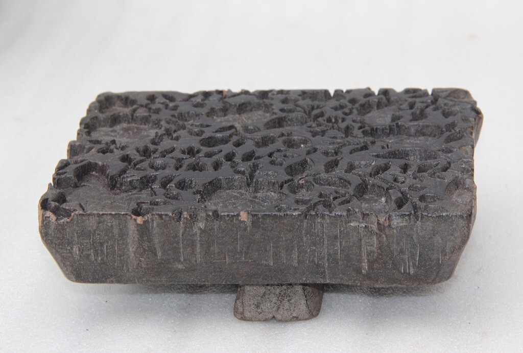 Original Old Hand Carved Wooden Textile Printing Block