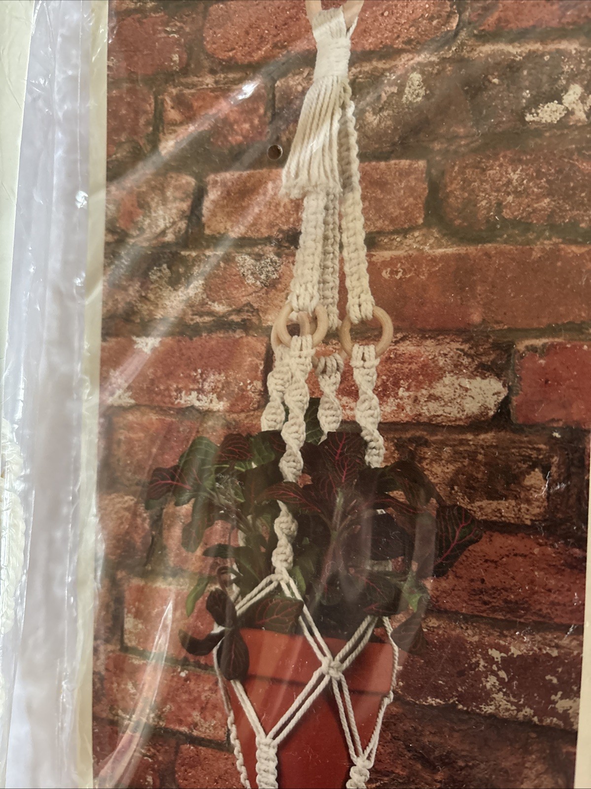 MACRAME Solid Oak Inc PLANT HANGER KIT – Set of 2 – 4 1/2″ x 27″ Mid Century