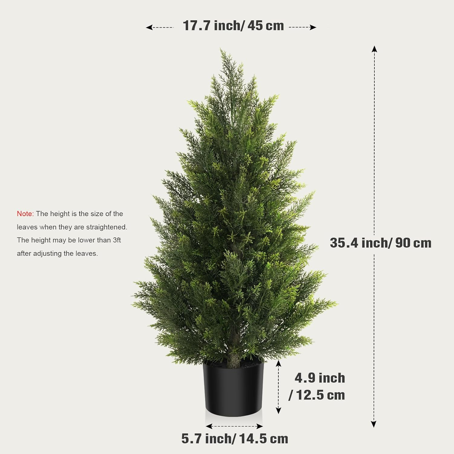 Vitalismo Outdoor Artificial Cedar Topiary Tree, Faux Evergreen Shrubs for Front