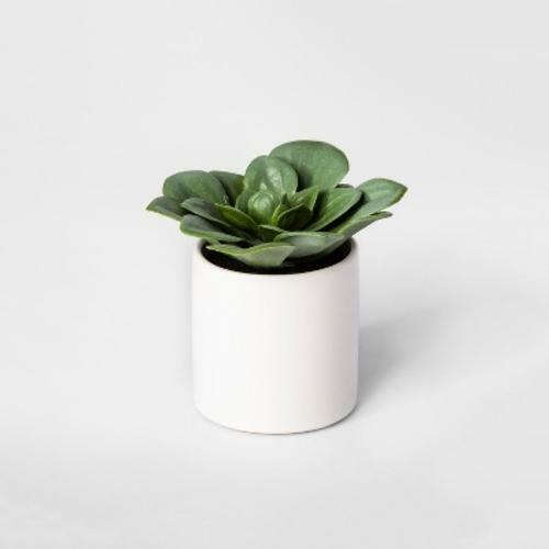 Artificial Succulent In Pot White – Dudleya – 4,5″ x 4″