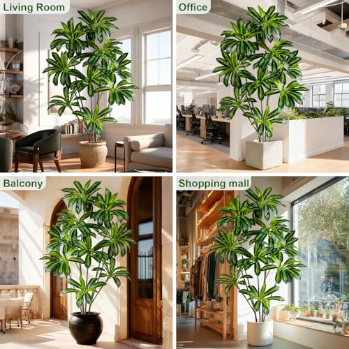 Tall Faux Artificial Trees Large Fake Tree Floor Plastic Big Plants Indoor 7ft