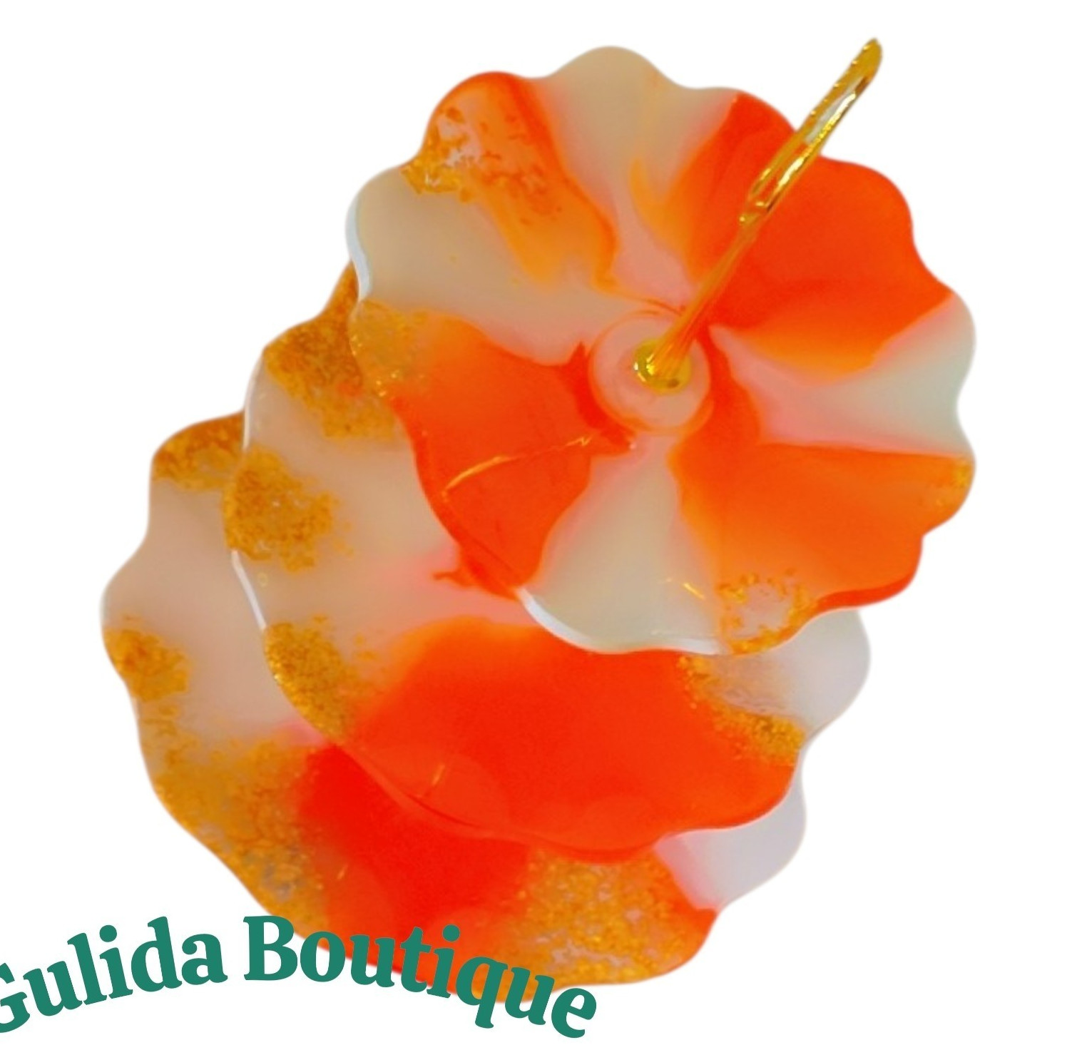 Artificial Orange & White Floral Flower Wall Decor for All Occasions
