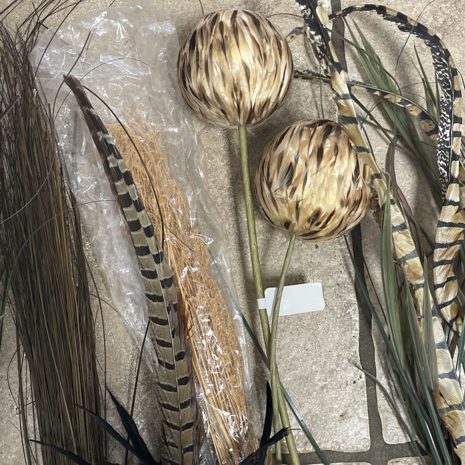 Artificial Silk Faux Flower Stems Bundle 8 Pieces Brown Animal Snake Skin Prints