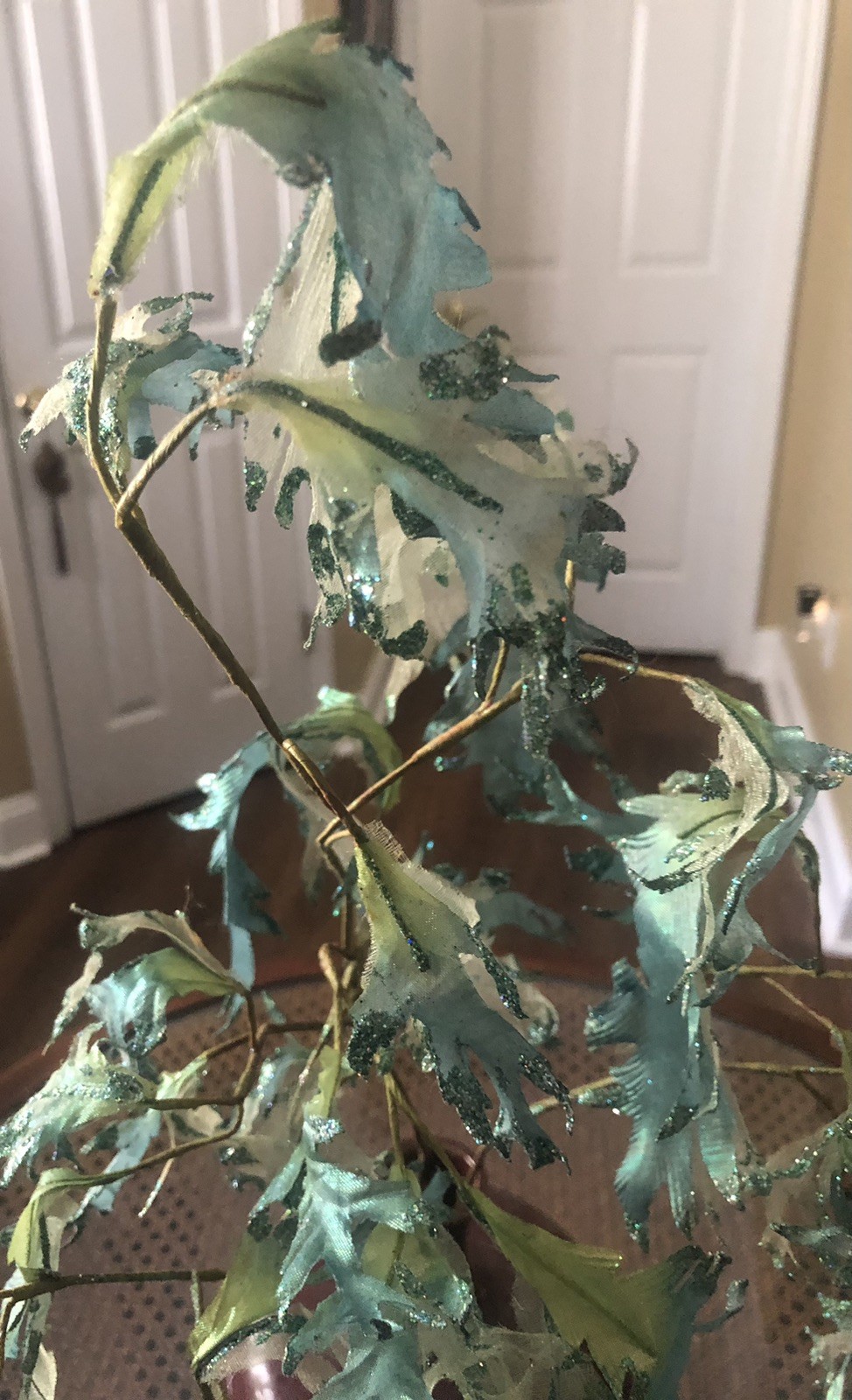 Set of 3 UNIQUE LIME AQUA IRIDESCENT SEAWEED WIRED SPRAY STEM VASE DECORATION