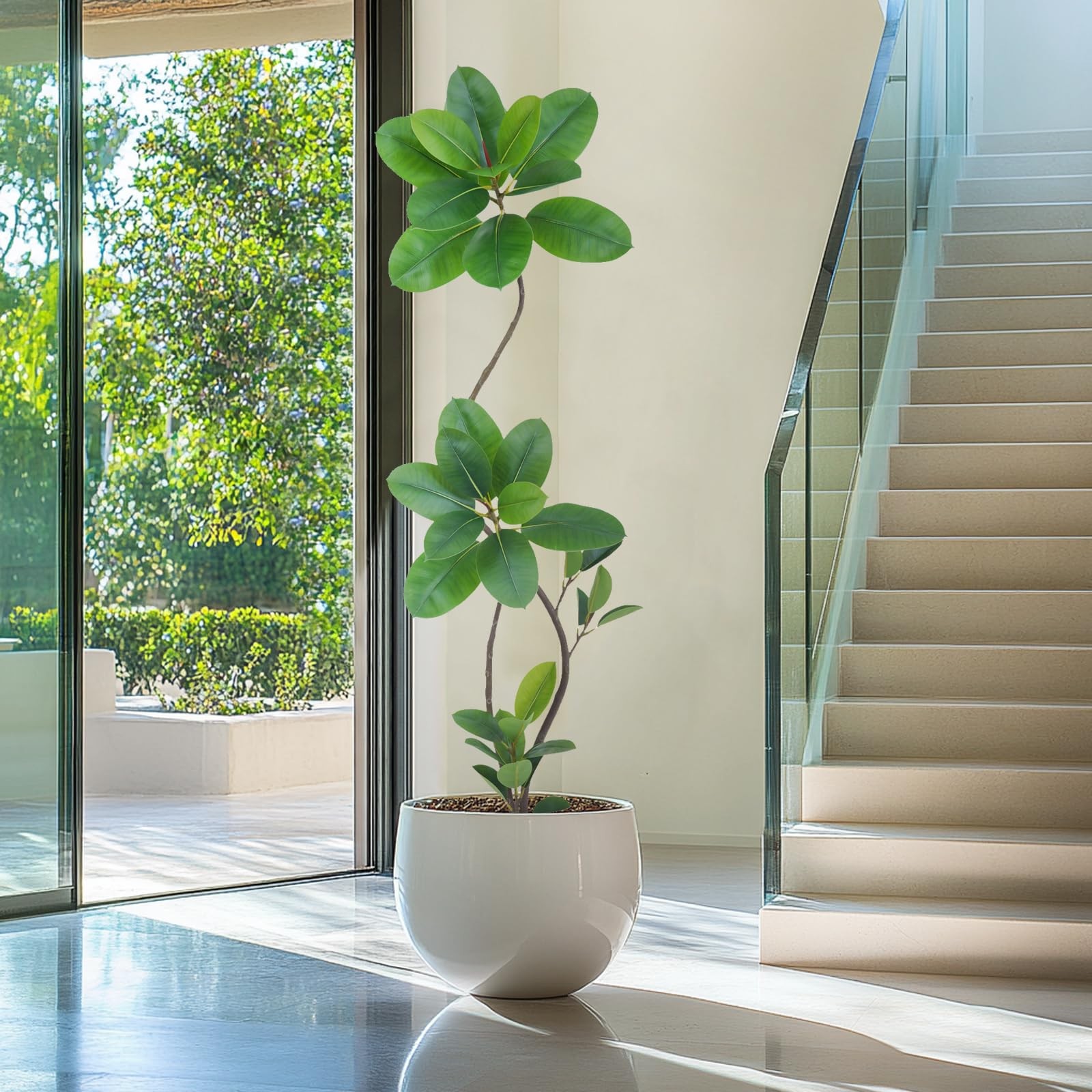Artificial Green Rubber Tree 6FT
