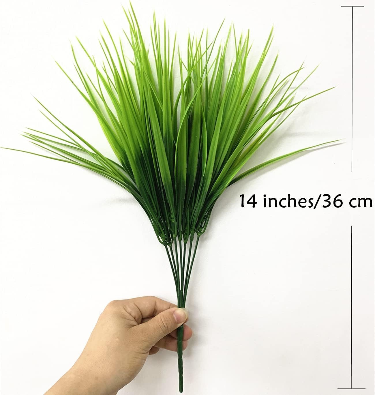 Generous 8 Pack of UV Resistant Faux Grass Plants for Effortless Elegance