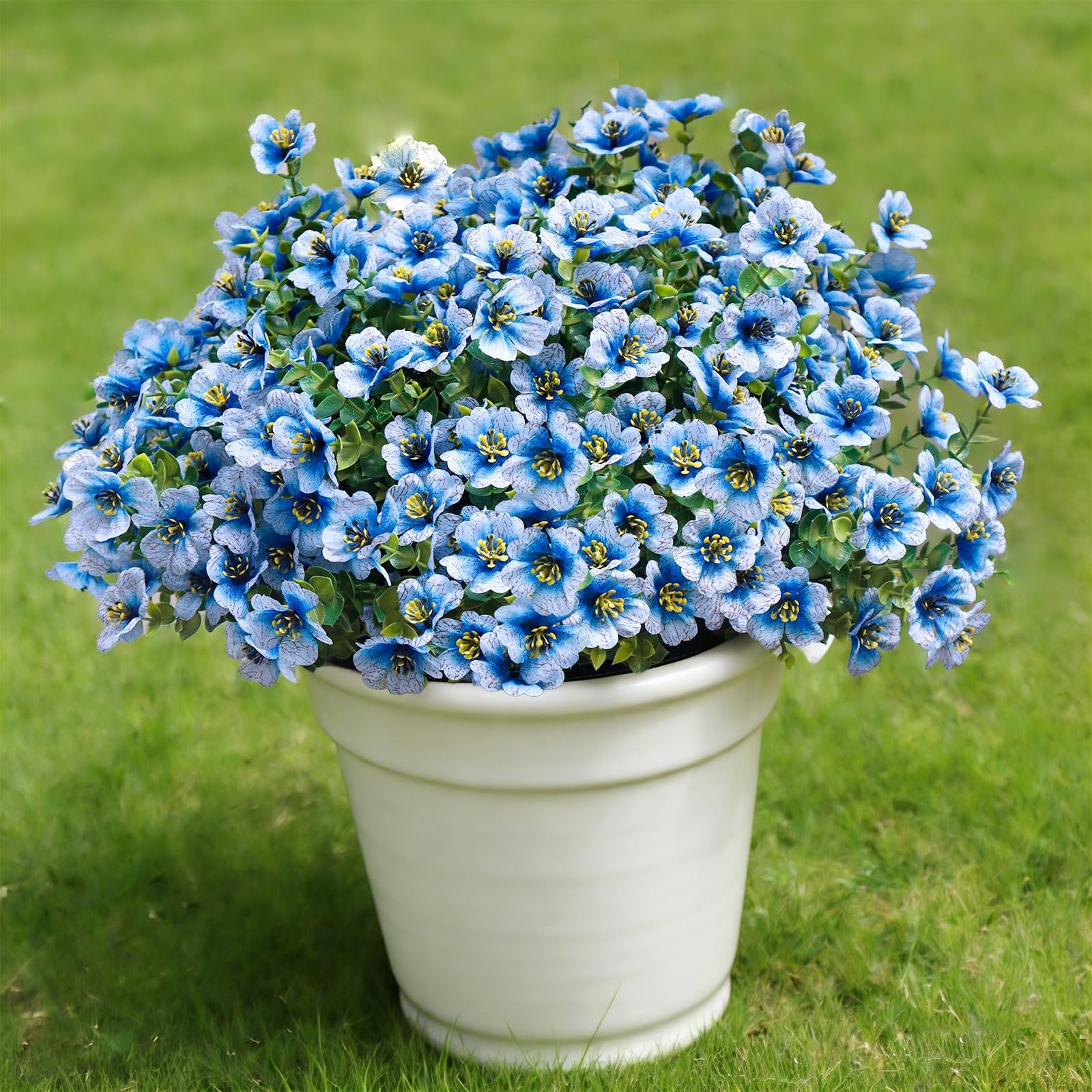 Artificial Flowers for Outdoors, 12 Bundles UV Resistant Artificial Outdoor F…