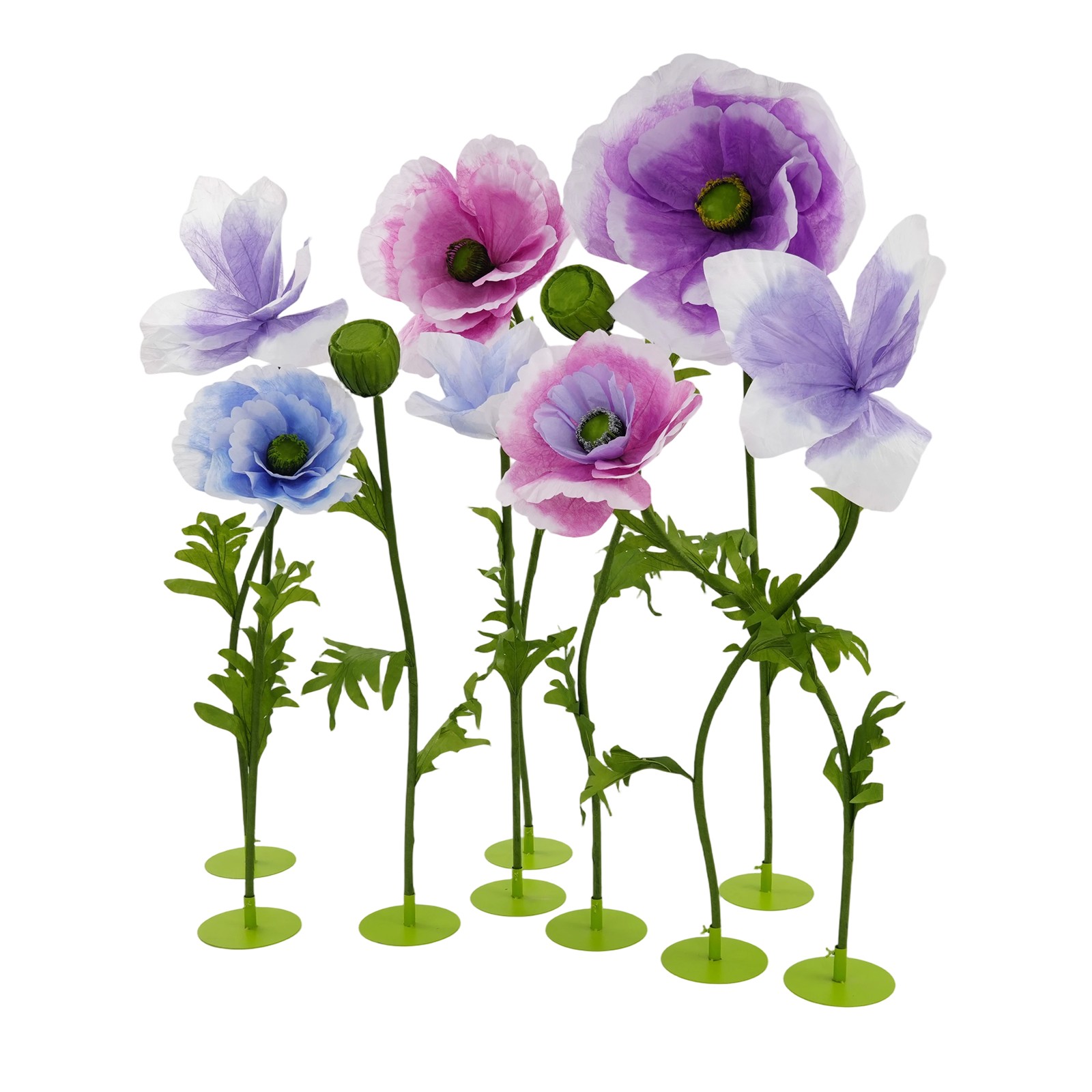 9pcs Of Set Large Fake Flower Giant Artificial Fabulous Flowers Fiber Paper