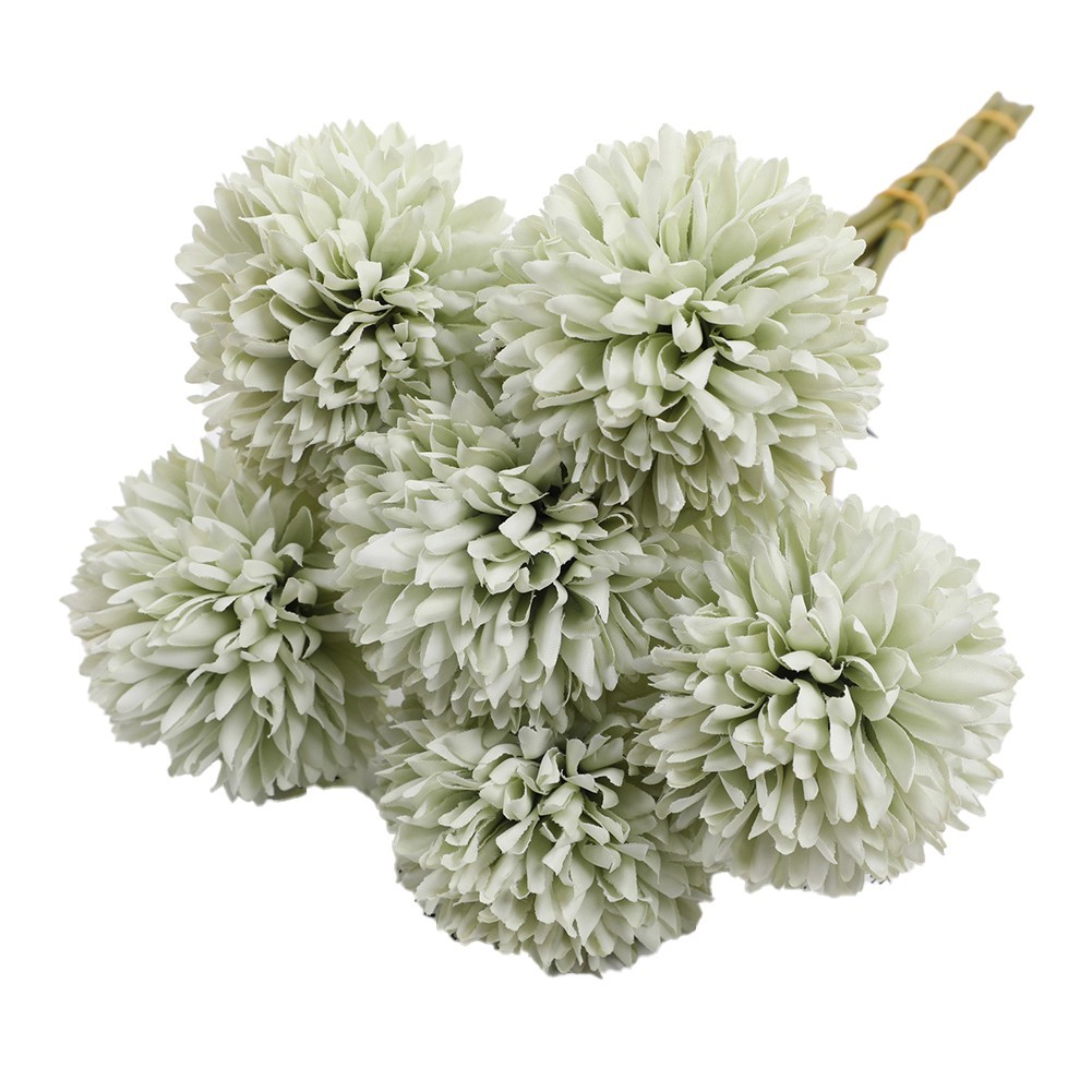 6pcs Artificial Chrysanthemum Ball Flowers Hydrangea Bouquet Presents Decor