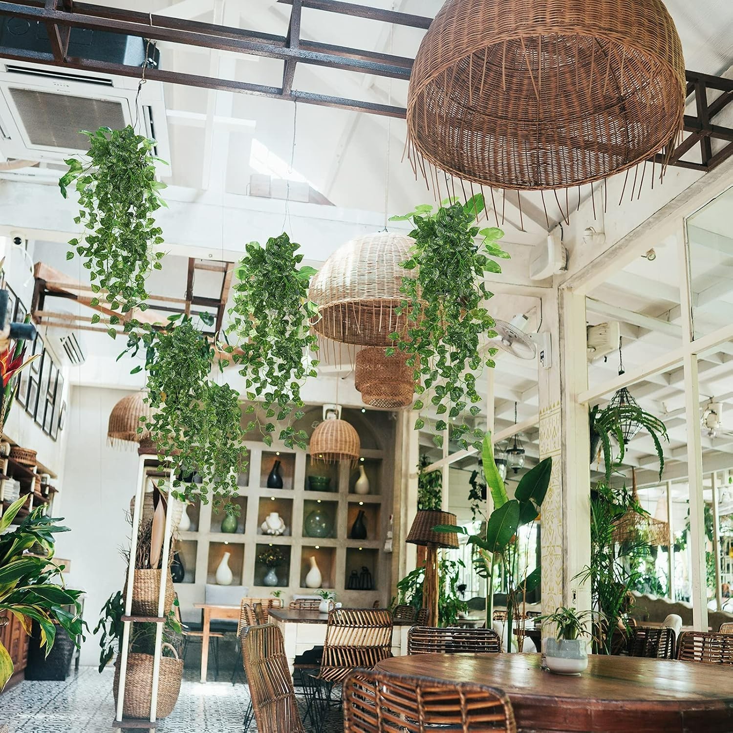 2Pcs 3.1ft UV-Resistant Artificial Hanging Ivy for Lush Indoor & Outdoor Decor