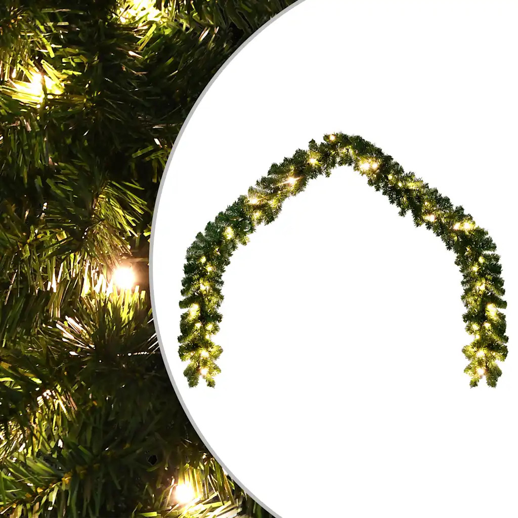 Christmas Garland Green PVC Seasonal Decor Holiday Decoration Mantel vidaXL