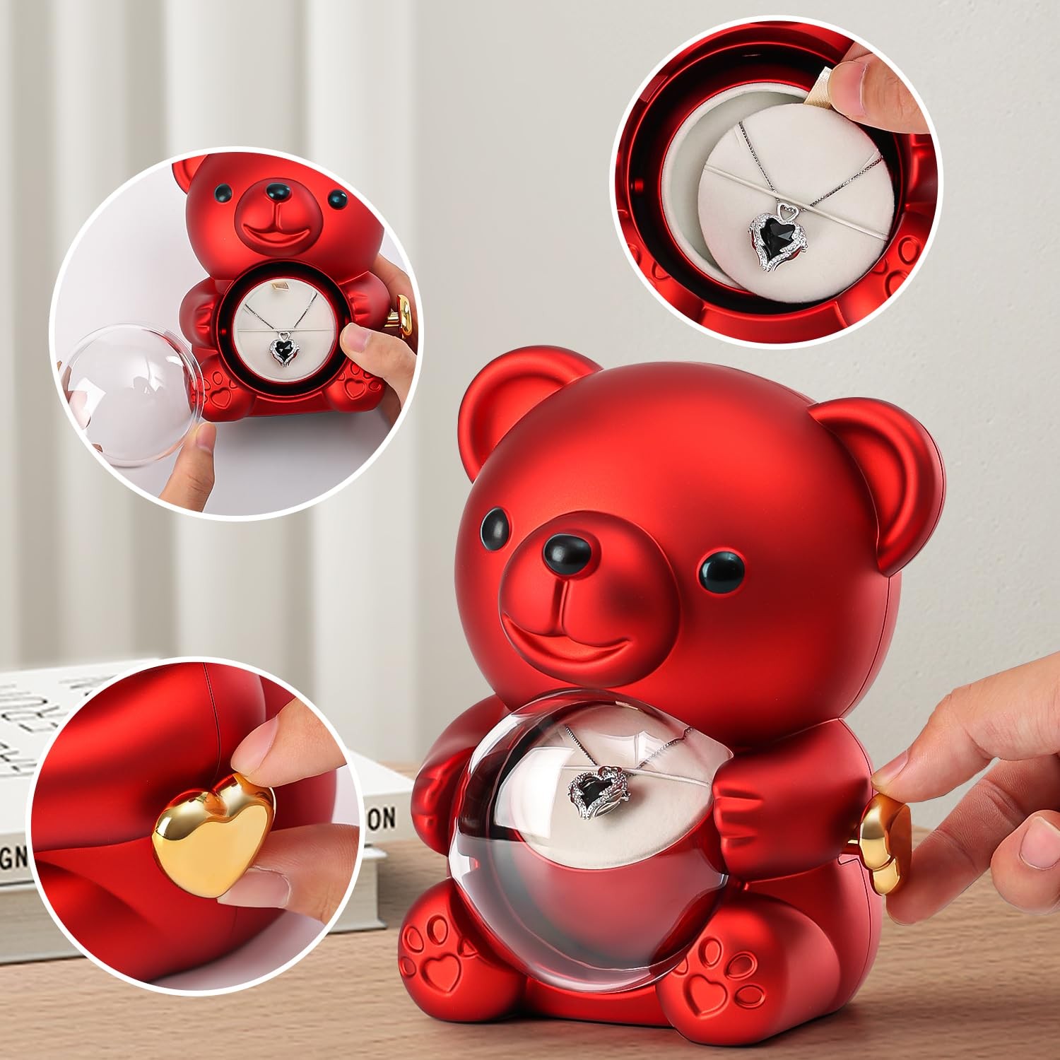 CUTE TEDDY BEAR WITH PRESERVED ROSE A REAL ROSE FLOWER IN BEAR WITH ELEGANT GIFT
