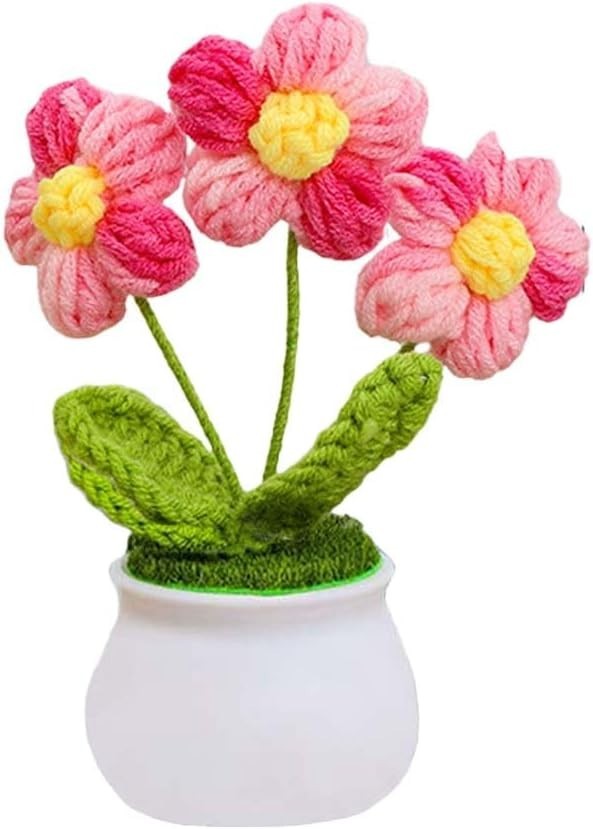 Adorable Mini Knitted Sunflower Potted Plant – Perfect Gift for Any Occasion