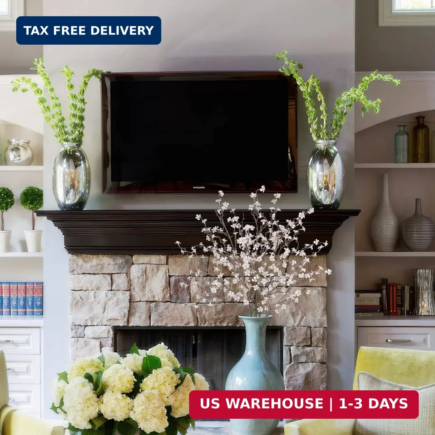 3 Pcs Cherry Blossom Branches Artificial Flowers for Spring Summer Indoor Decora