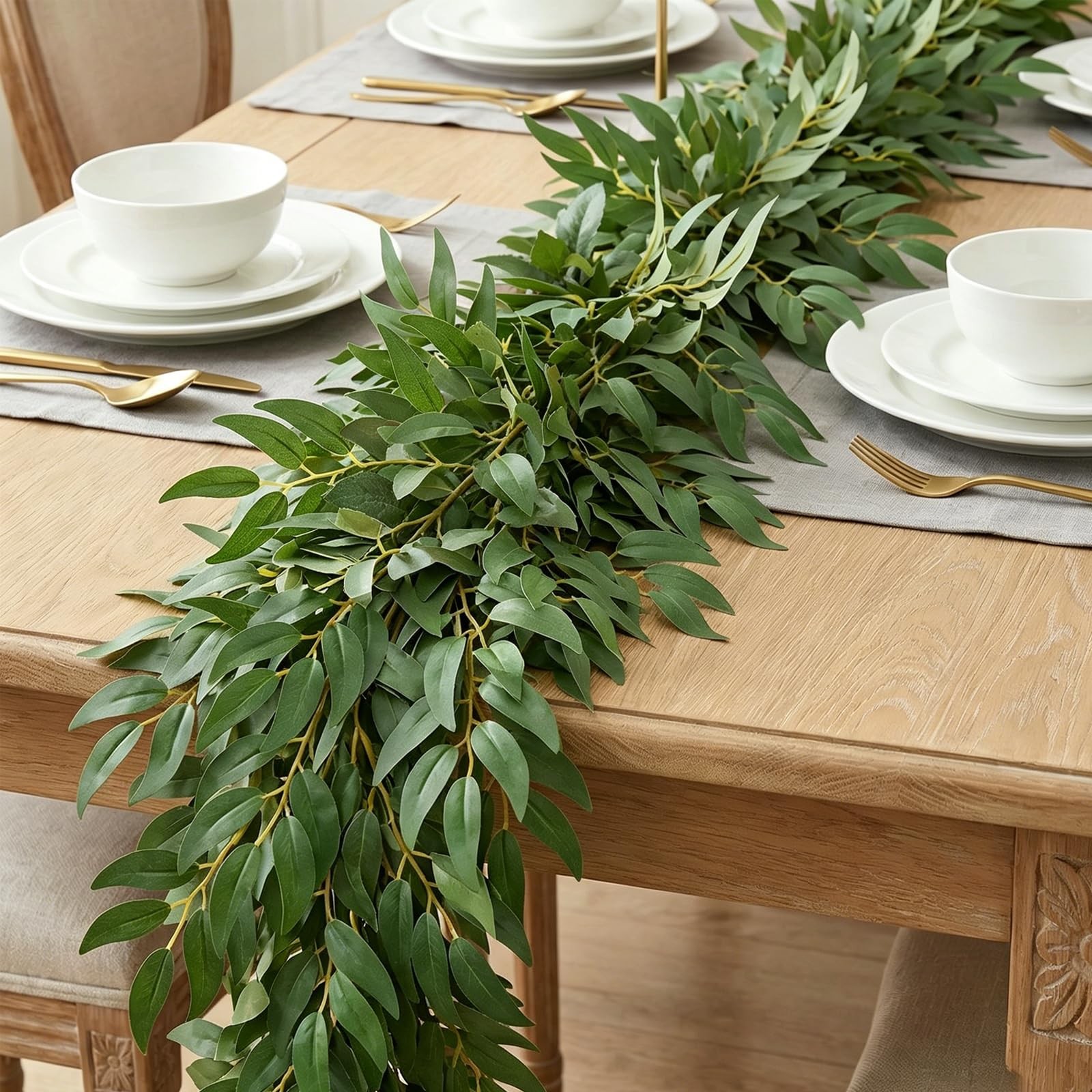 6.56Ft Artificial Vines Garland for Table Decor Silk Italian Ruscus Greenery …
