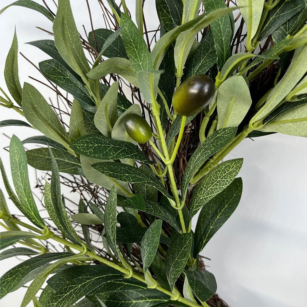15.75” Olive Wreath: Elegant All-Season Decor for Home & Weddings