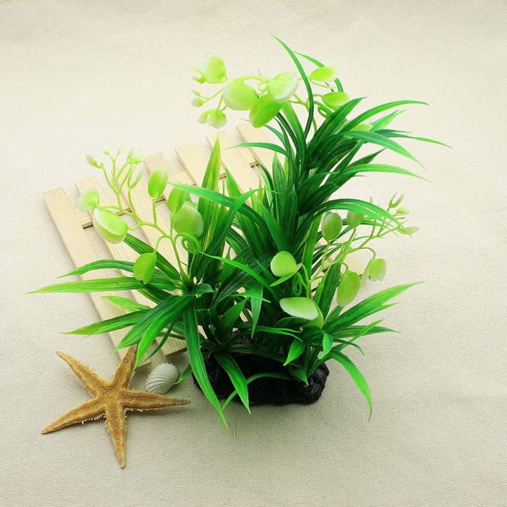 Flexible Green Artificial Plants for Aquarium Natural Look Plastic Material