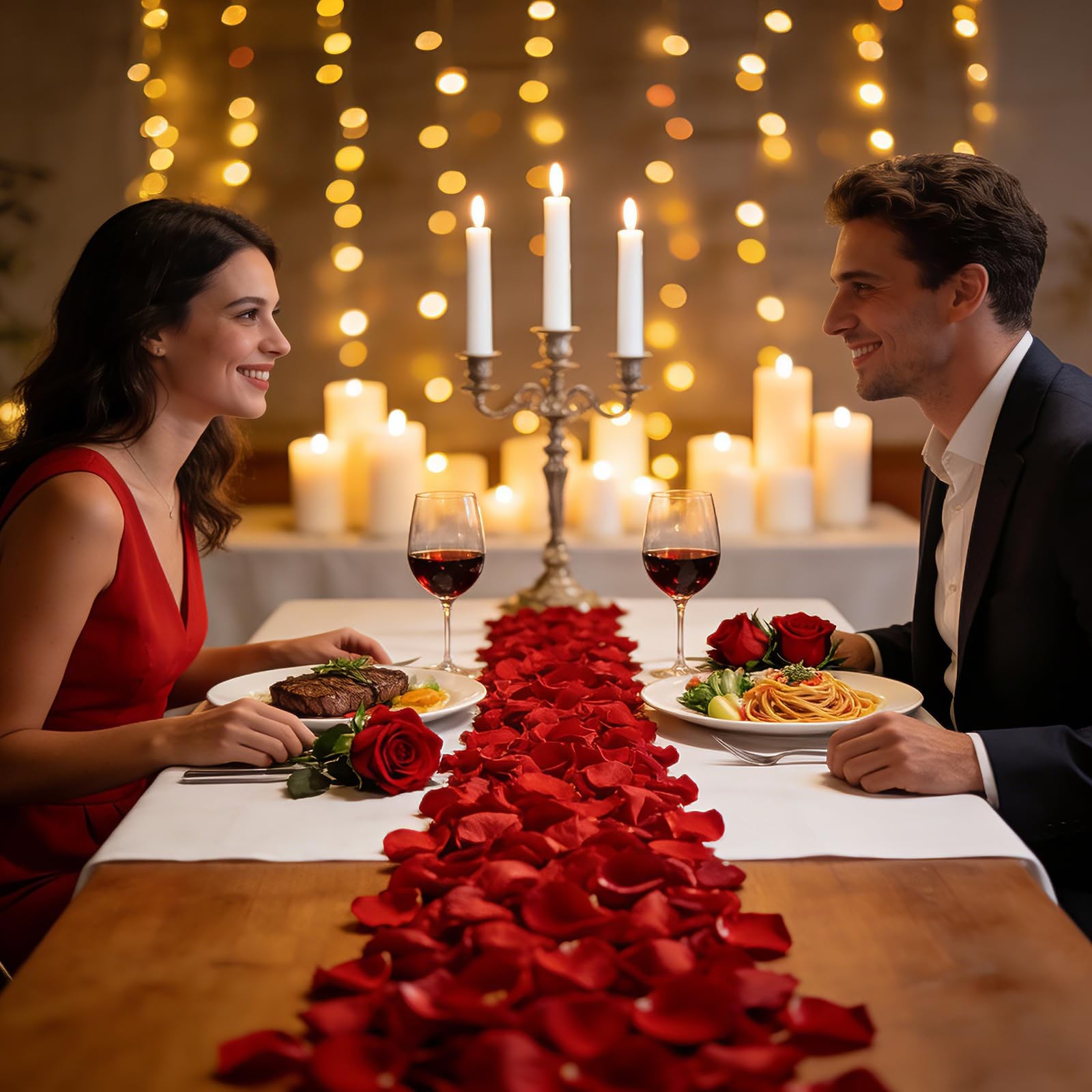 3000Pcs Dark-Red Rose Petals – Artificial Faux Flowers Fake Rose Petals for W…