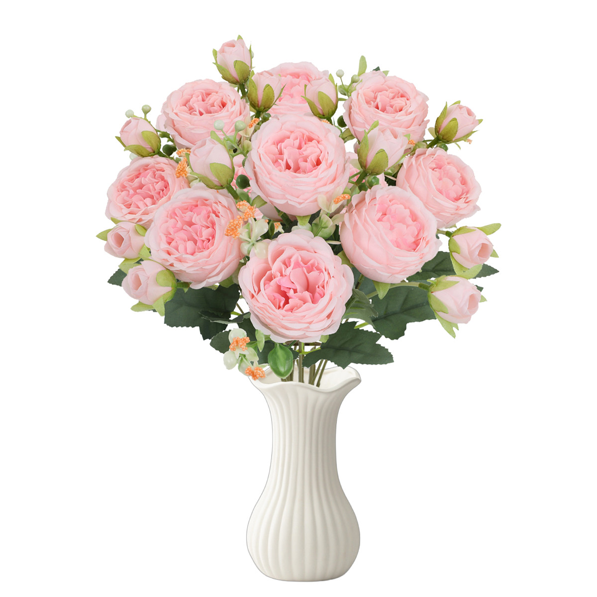 4 Bouquet Silk Peony Artificial 36 Heads Fake Flowers Home Wedding Party Decor