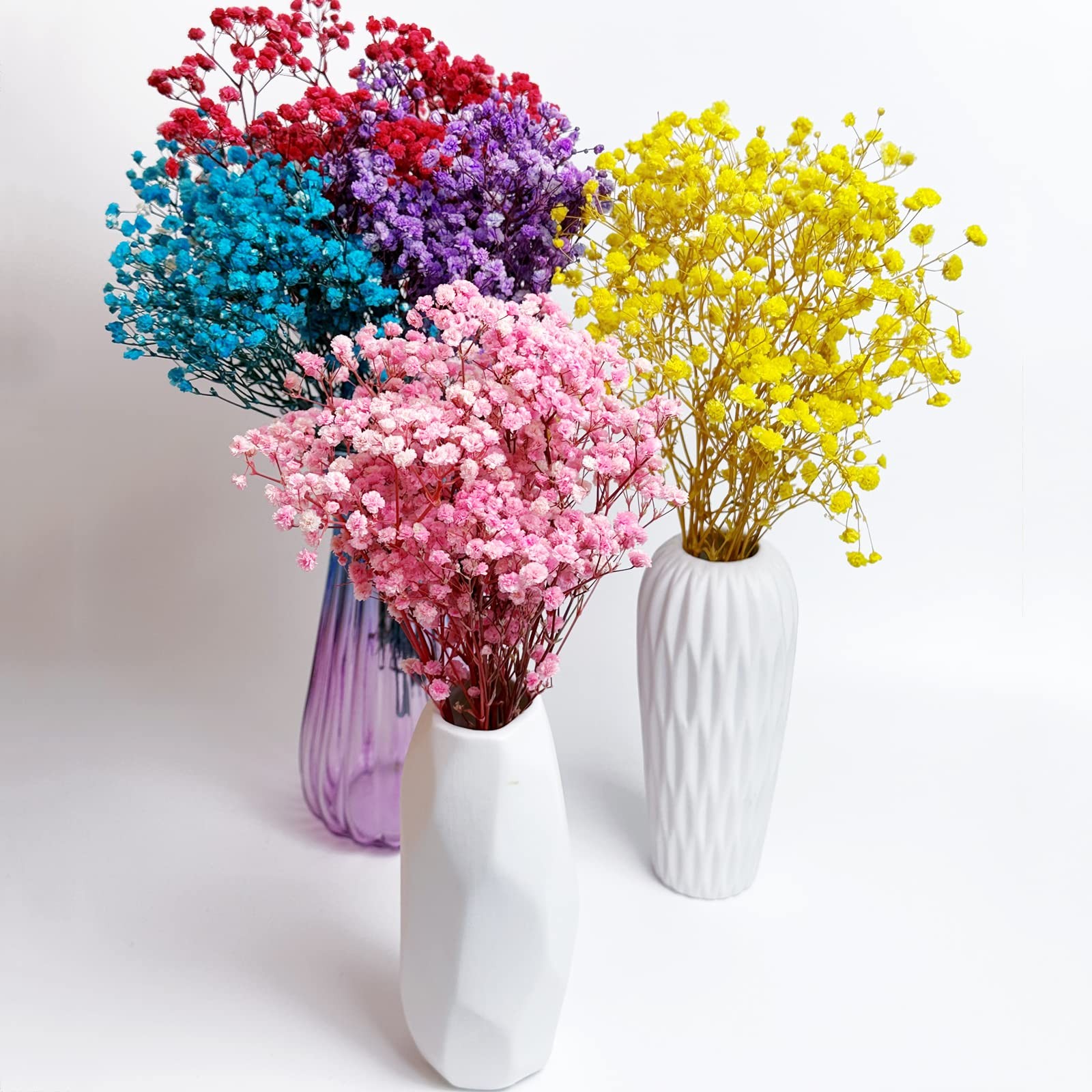 3 PCS Red Preserved Babys Breath Natural Gypsophila Long Lasting Flowers