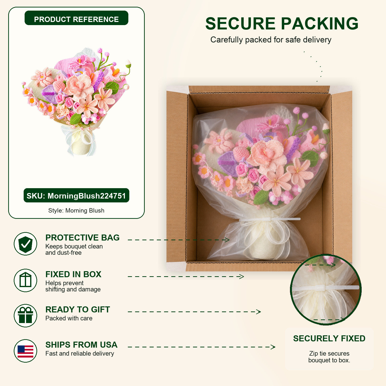Extra Large Blush Crochet Bouquet Wedding Centerpiece Gift