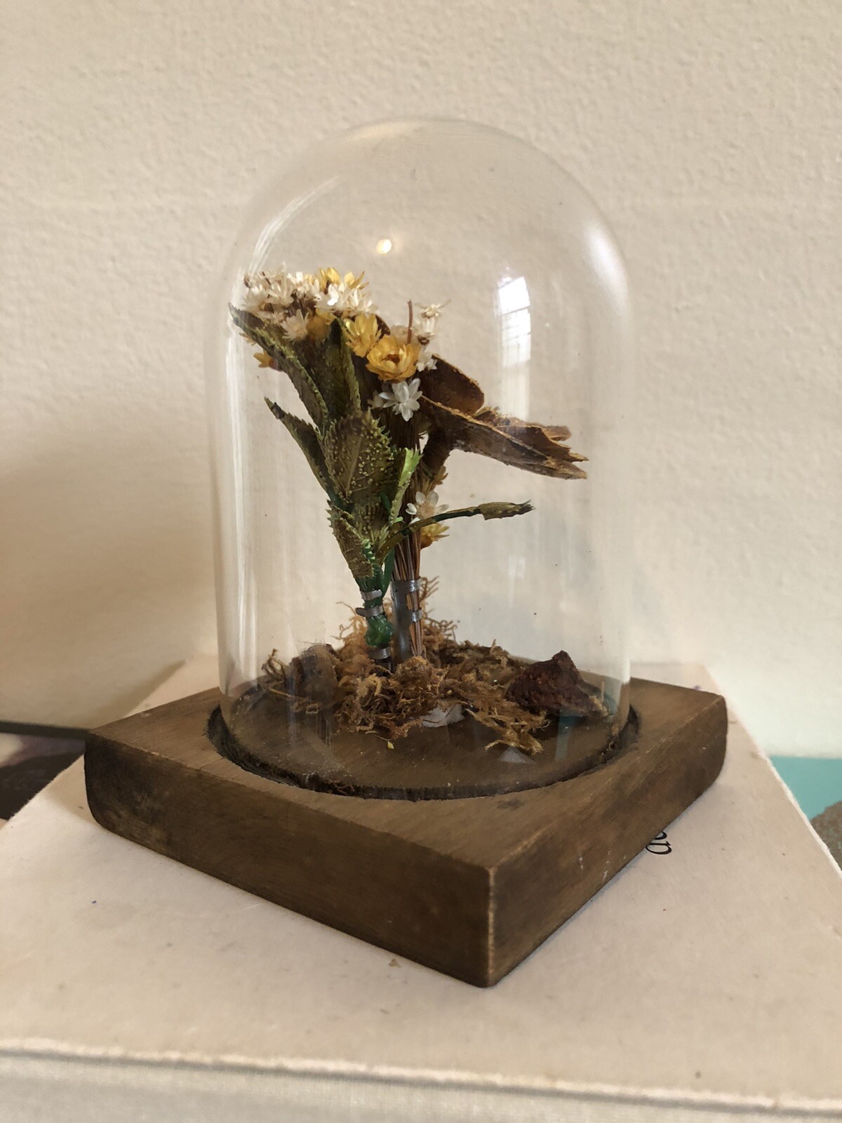 Vintage Glass Incased Flower Arrangement by Leonard Creations