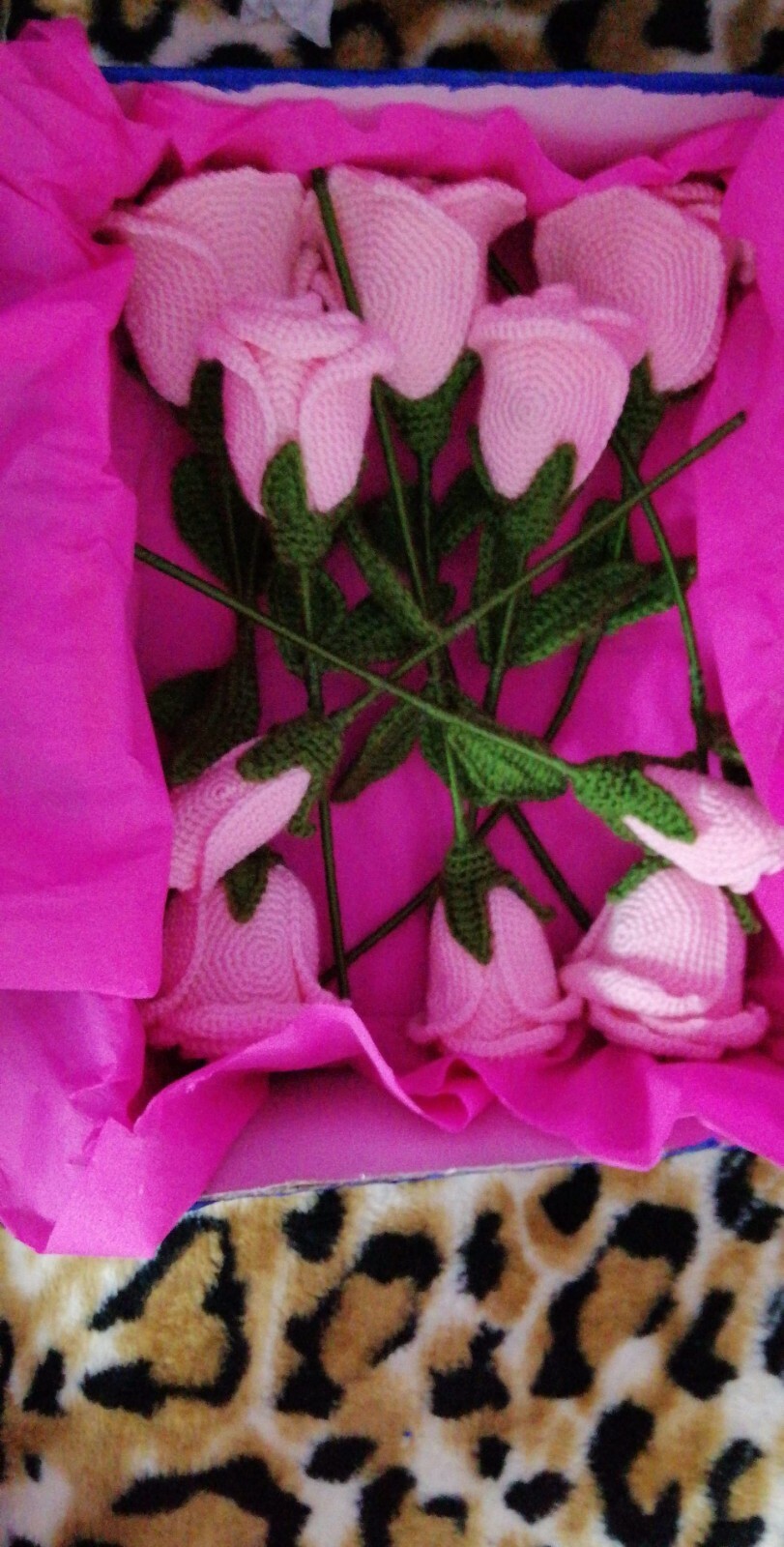 Flowers crochet bouquet decor rose floral handmade pinkish set of 10+the vase
