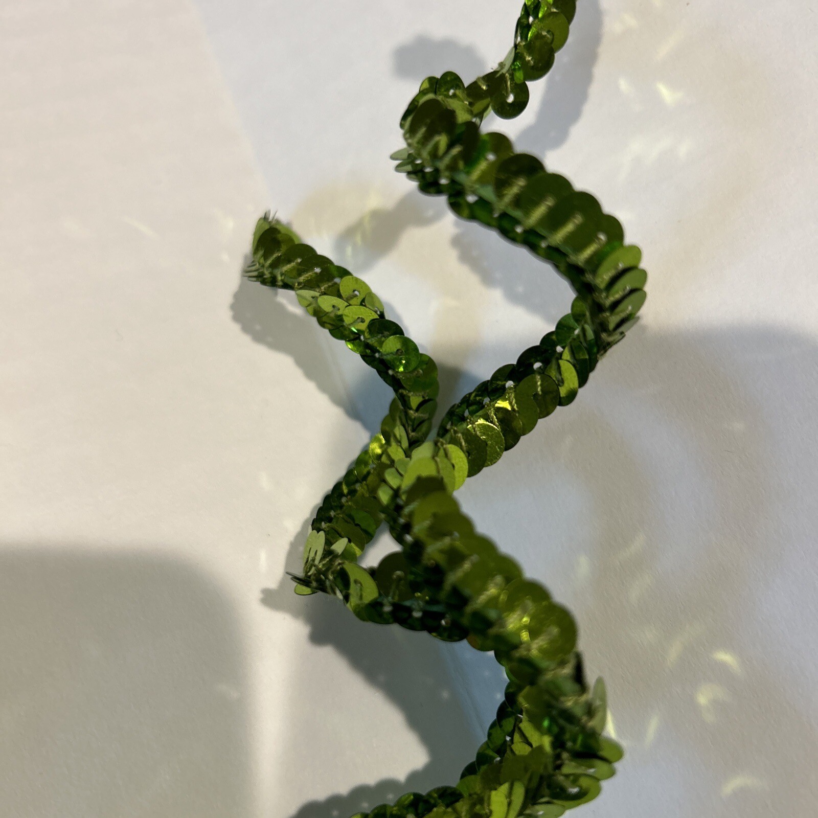 24” large Whimsical Curl spiral Christmas Holiday Pick Spray – Green SEQUINS