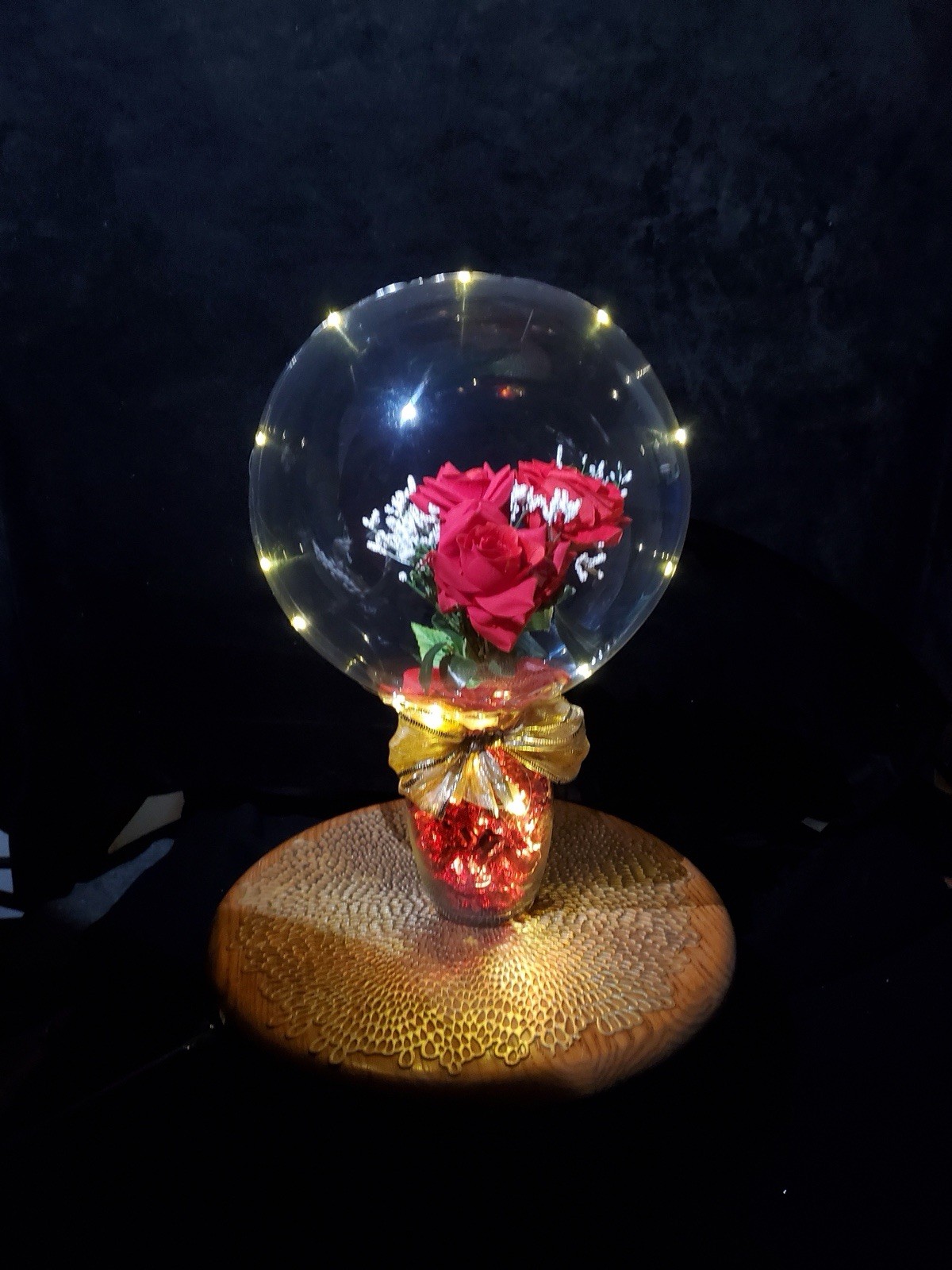Valentines Day Gift Red Rose Light Balloon Bouquet