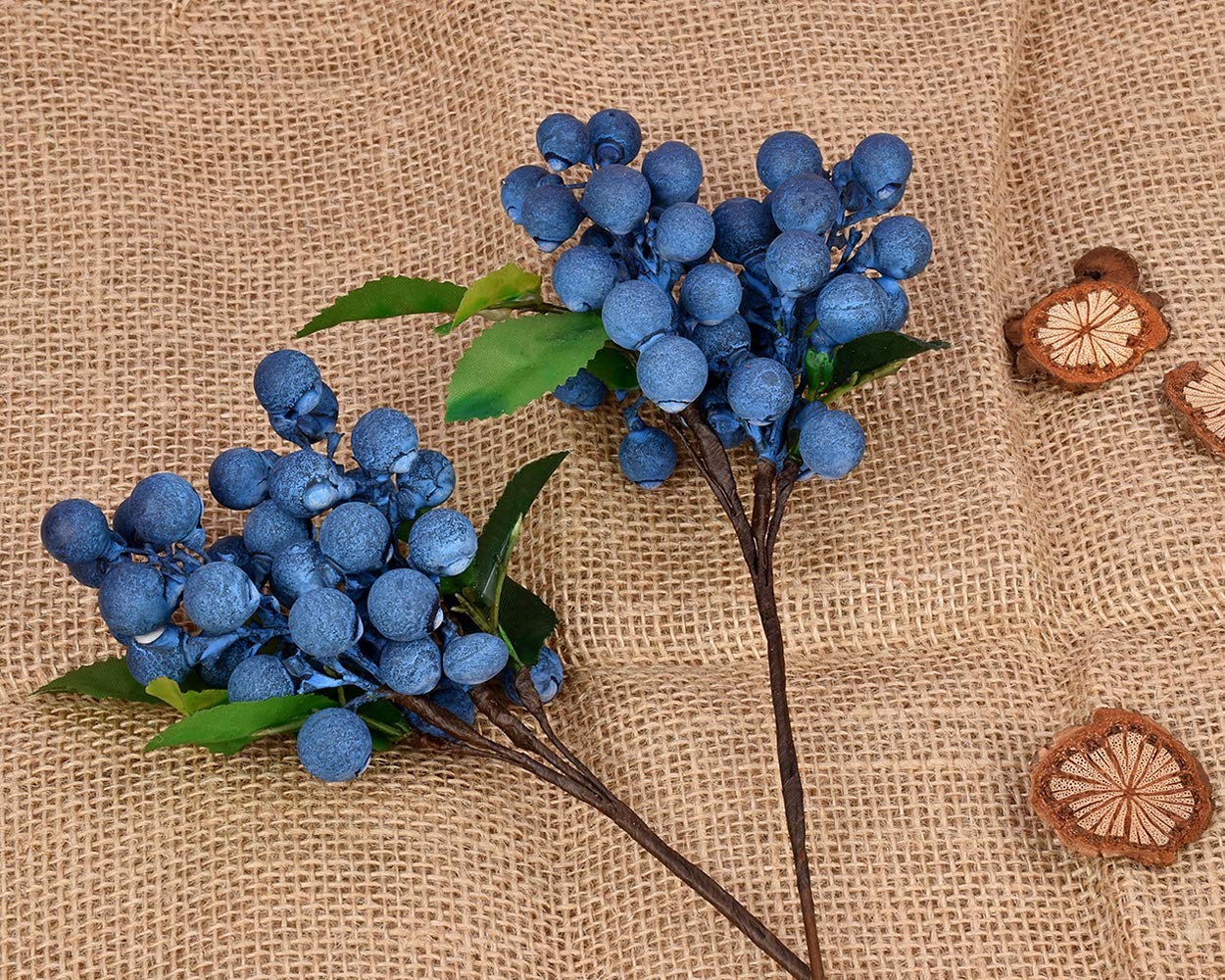 4 PCS Artificial Blueberries Lifelike Faux Fruit Berries Fake Decor Blue Prop