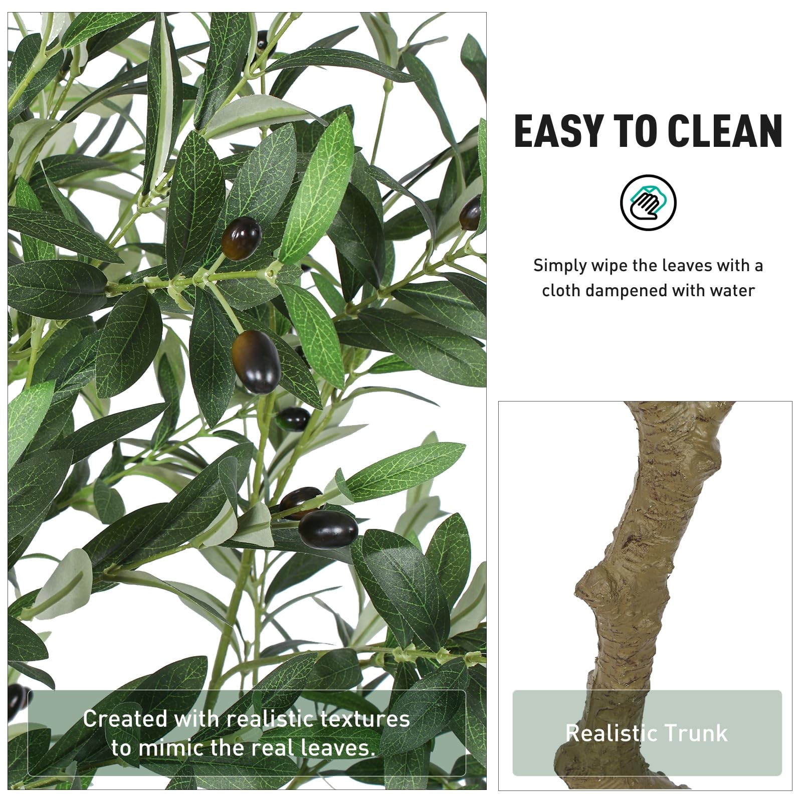 Faux Olive Tree 8ft, Large Realistic Silk Olive Trees Artificial Indoor with Nat