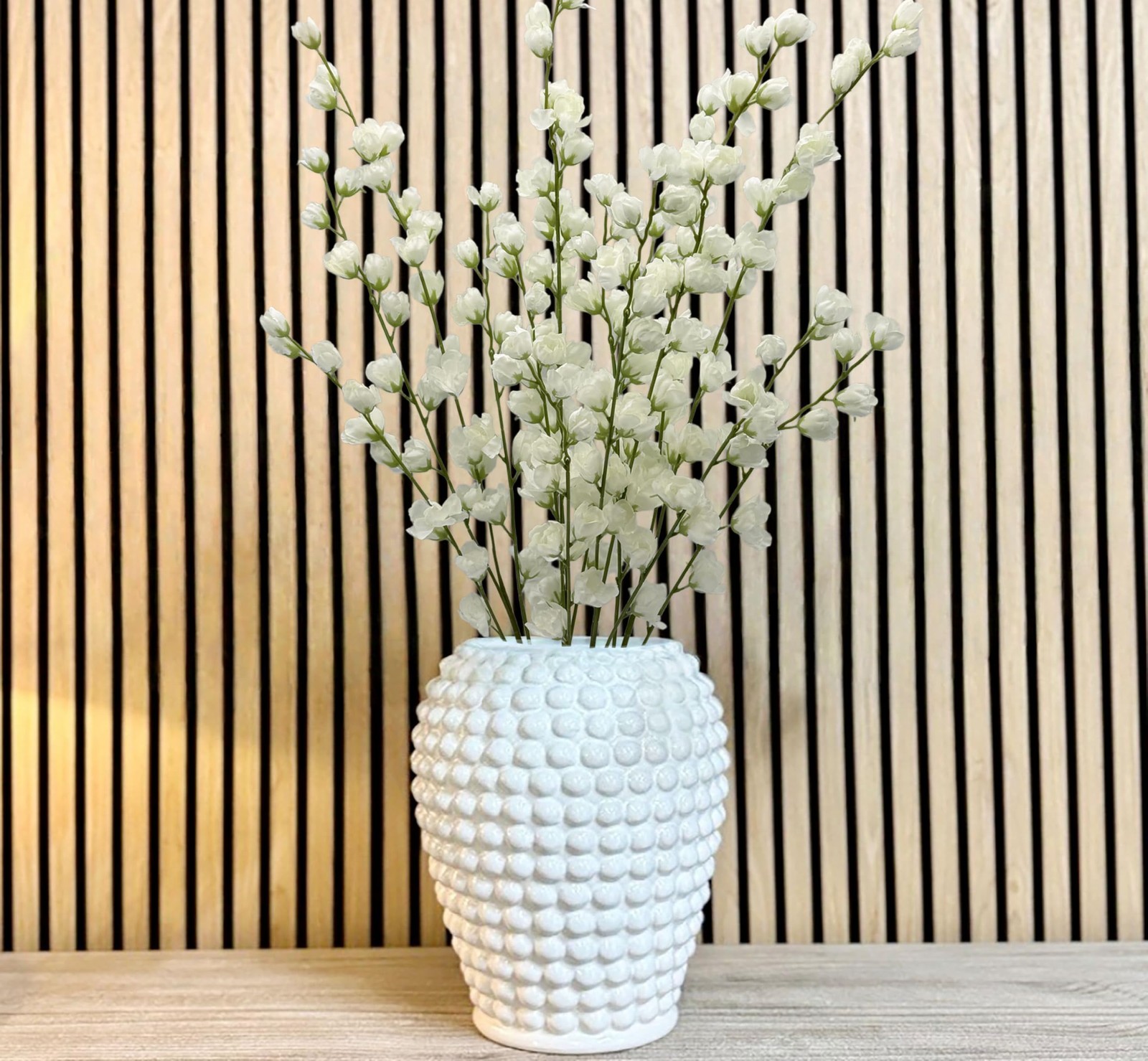 Artificial Forsythia Branches Fake Wildflowers White 41″ Silk Flowers with Lo…