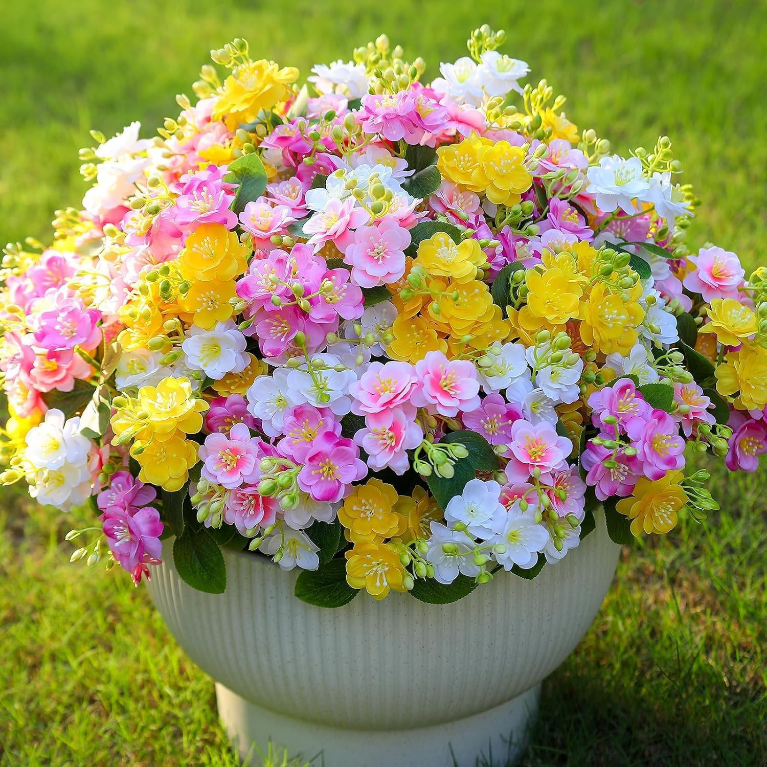 Vibrant UV Resistant Faux Outdoor Flowers for Spring & Summer Decor – 12 Batches