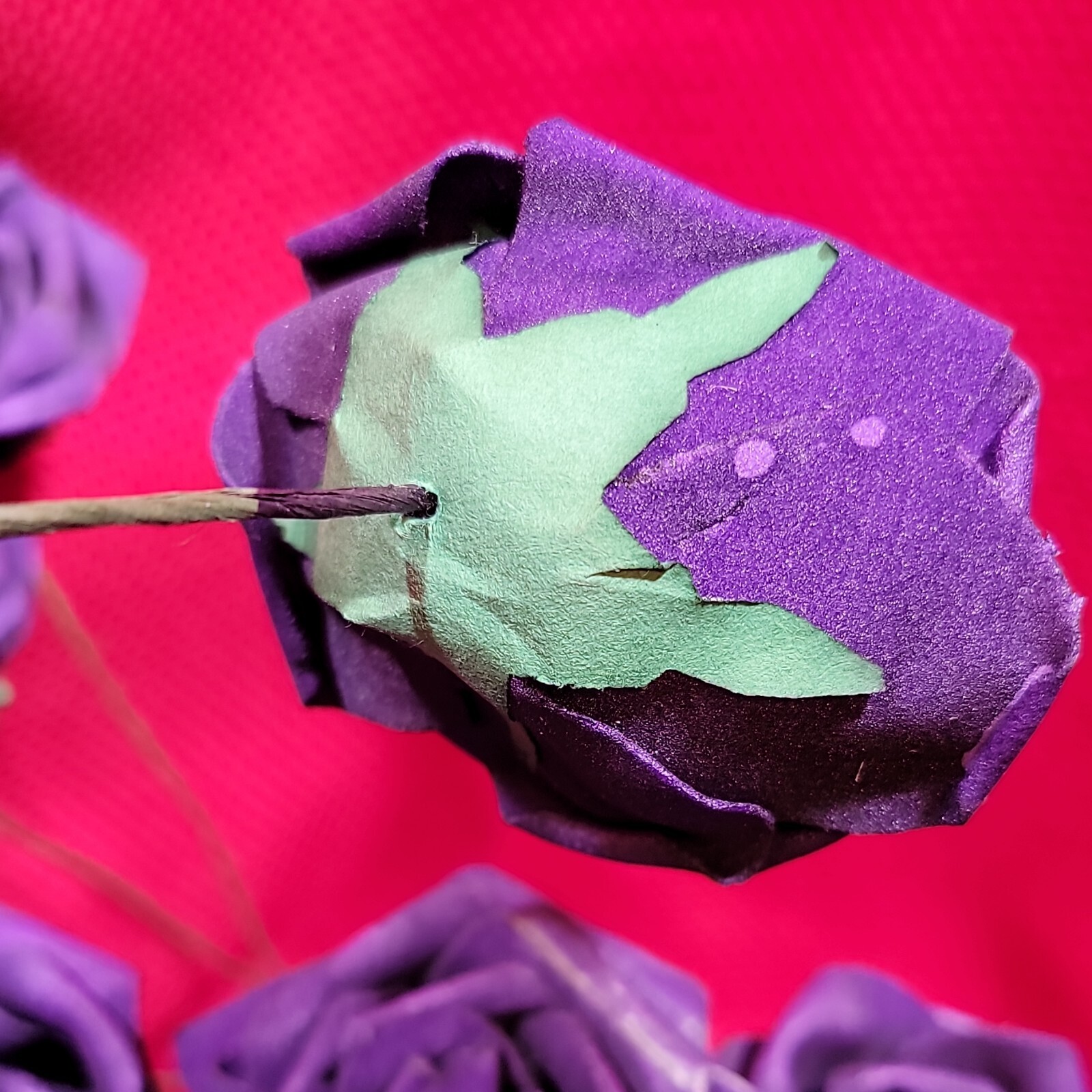 20 purple ROSE Flower FAKE FAUX FOAM ARTIFICIAL Wedding Banquet CRAFT Decor Art