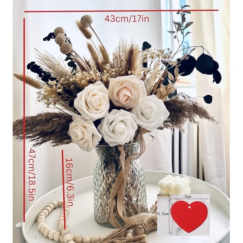 Elegant Artificial Flower Arrangement W/ Glass Vase Table Centerpiece Decor New