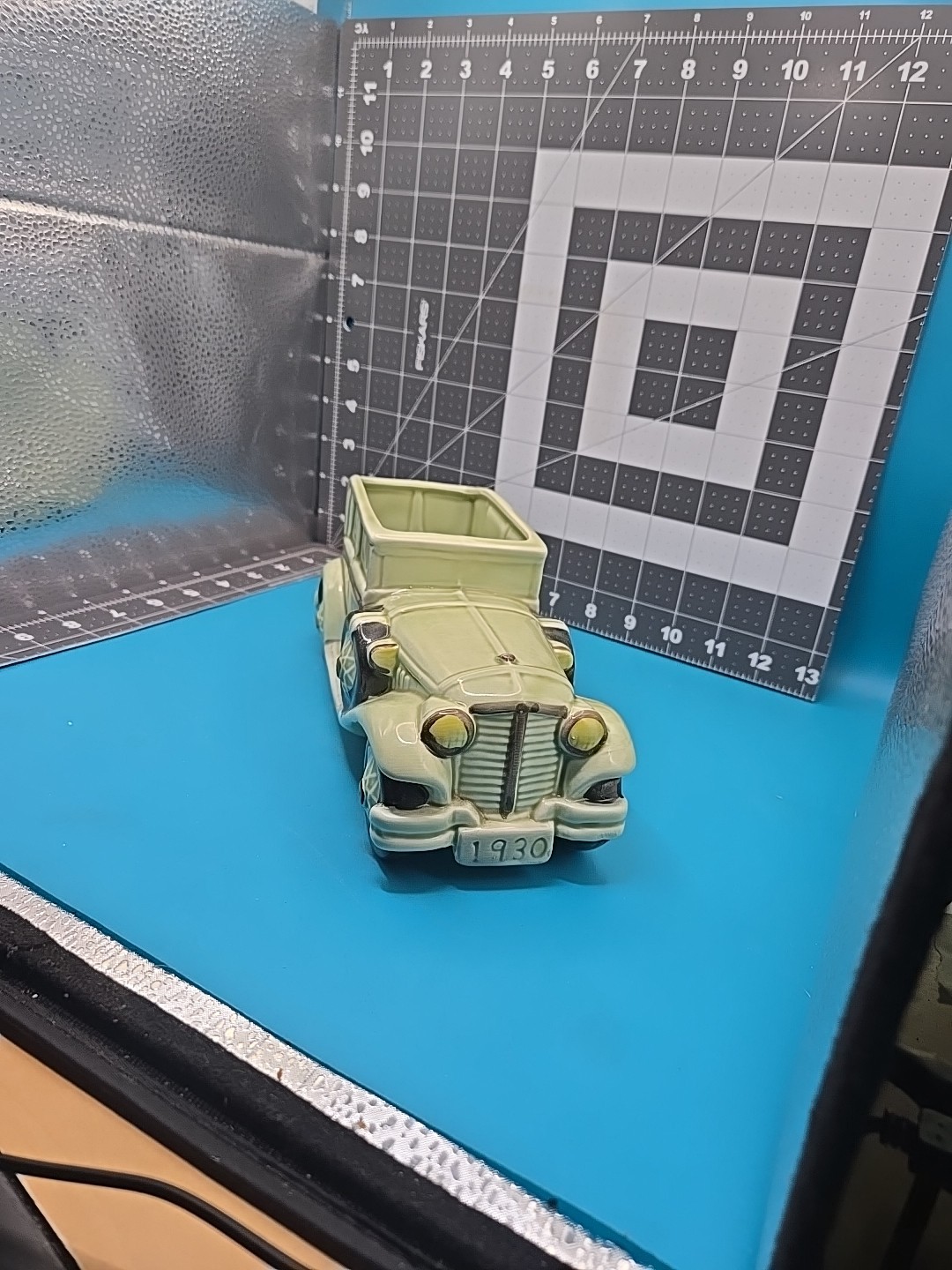 New Old Stock Vintage 1985 Inarco Japan Ceramic Classic Green 1930 Car Planter