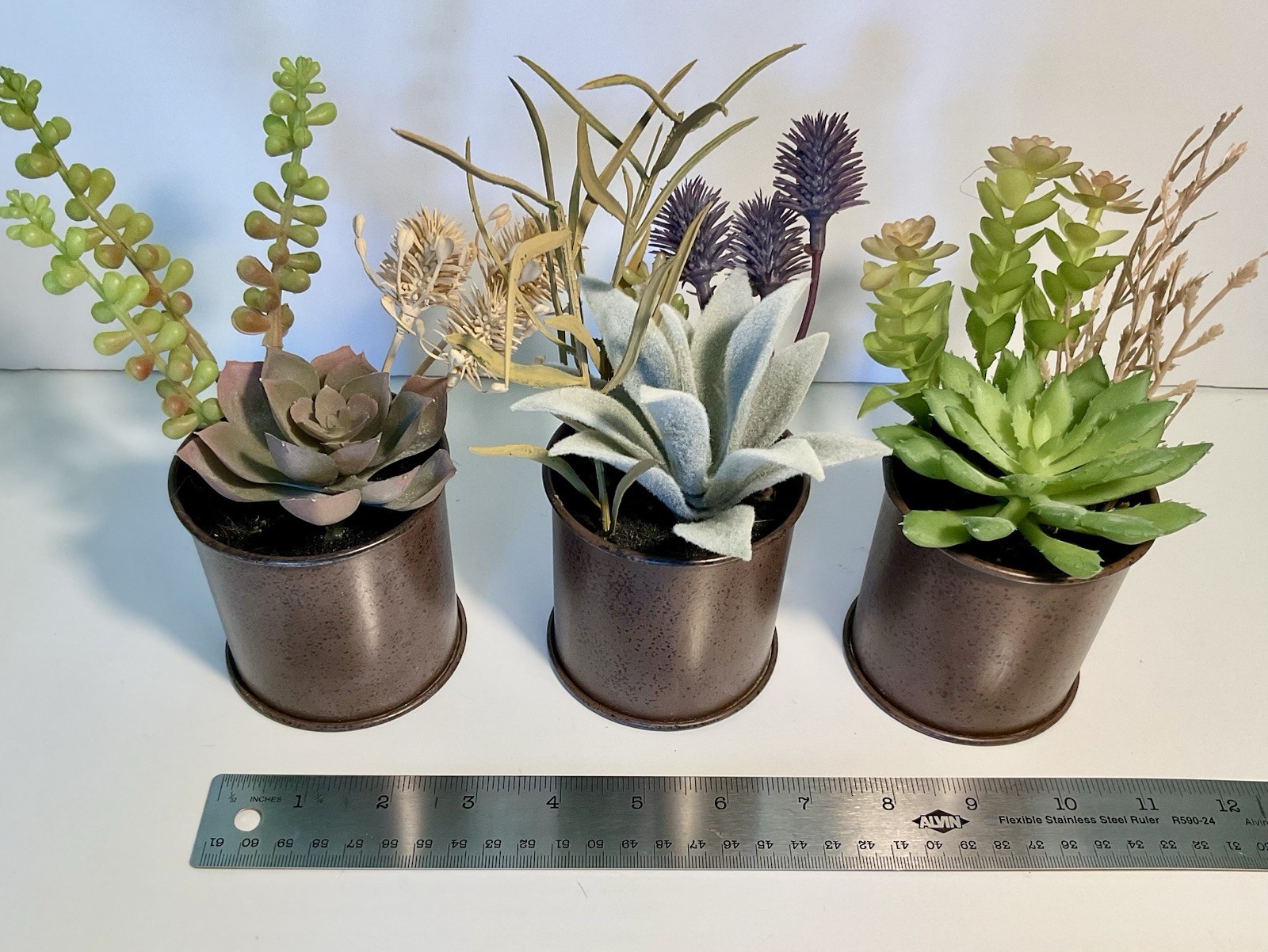 Michael’s Artificial Succulent Plants in Rustic Brown Pots – Set of 3