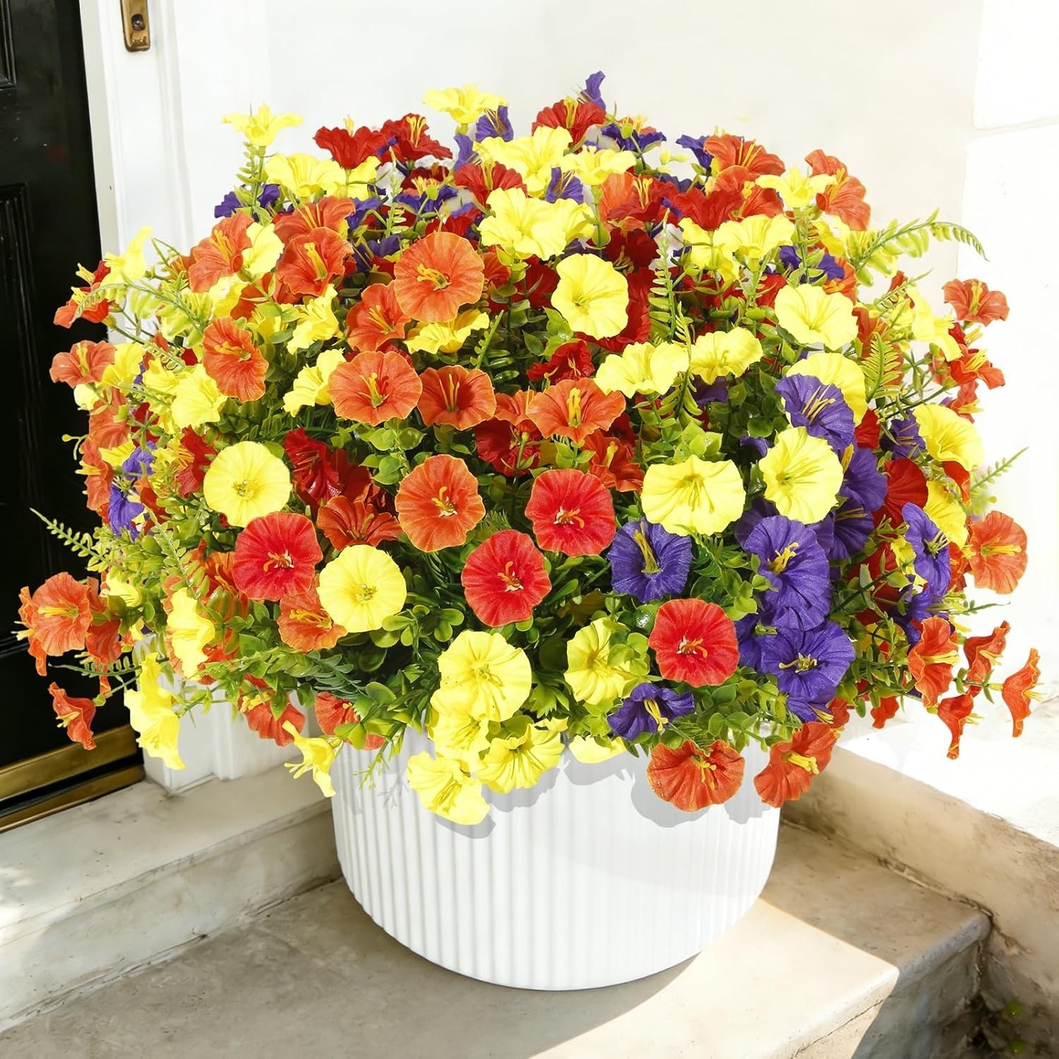 Artificial Morning Glory UV Resistant Outside 36 pcs 4 Colors Garden Artifici…