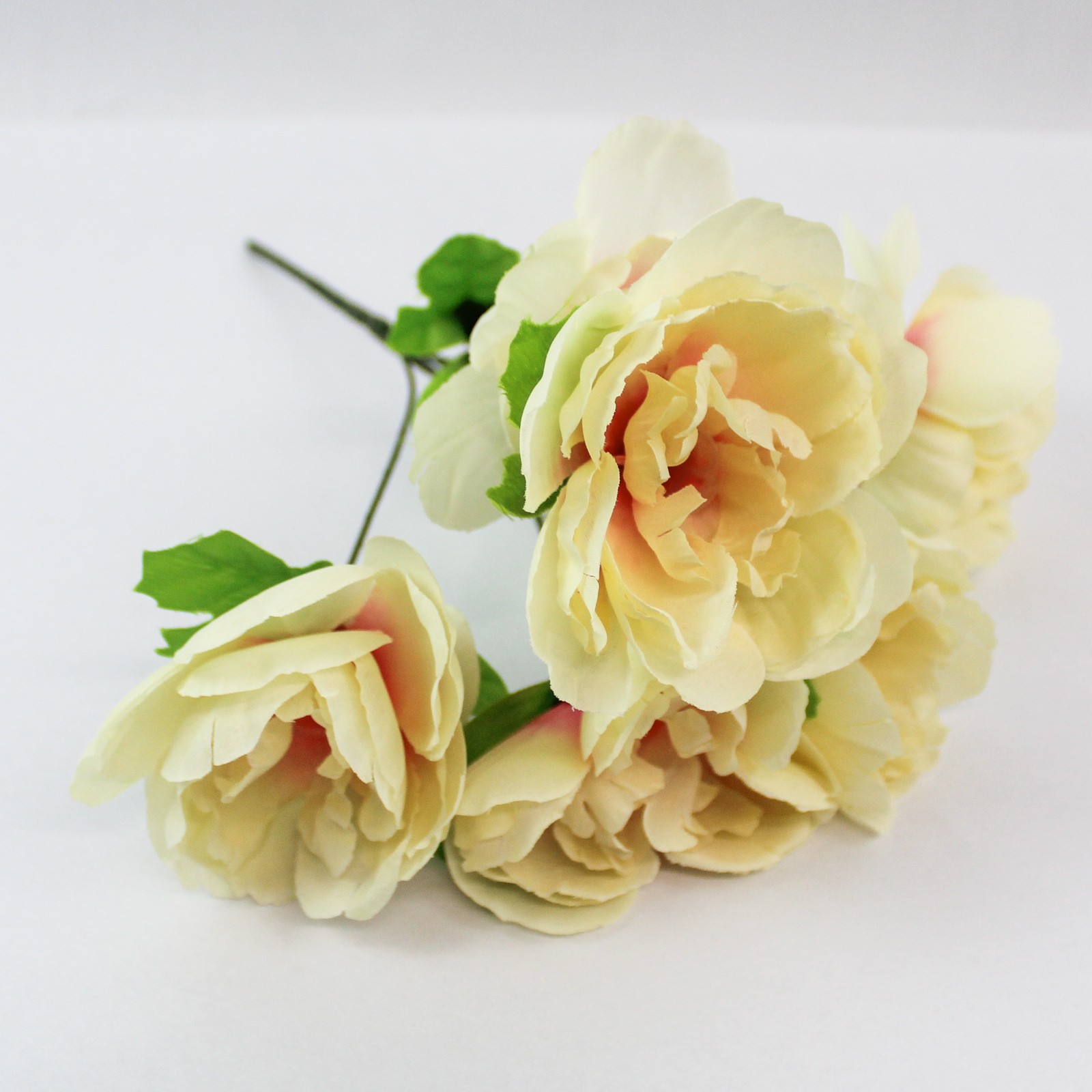 Unbranded Lot of 3 Artificial Spring Floral Bouquet Yellow Lilies Pink Roses