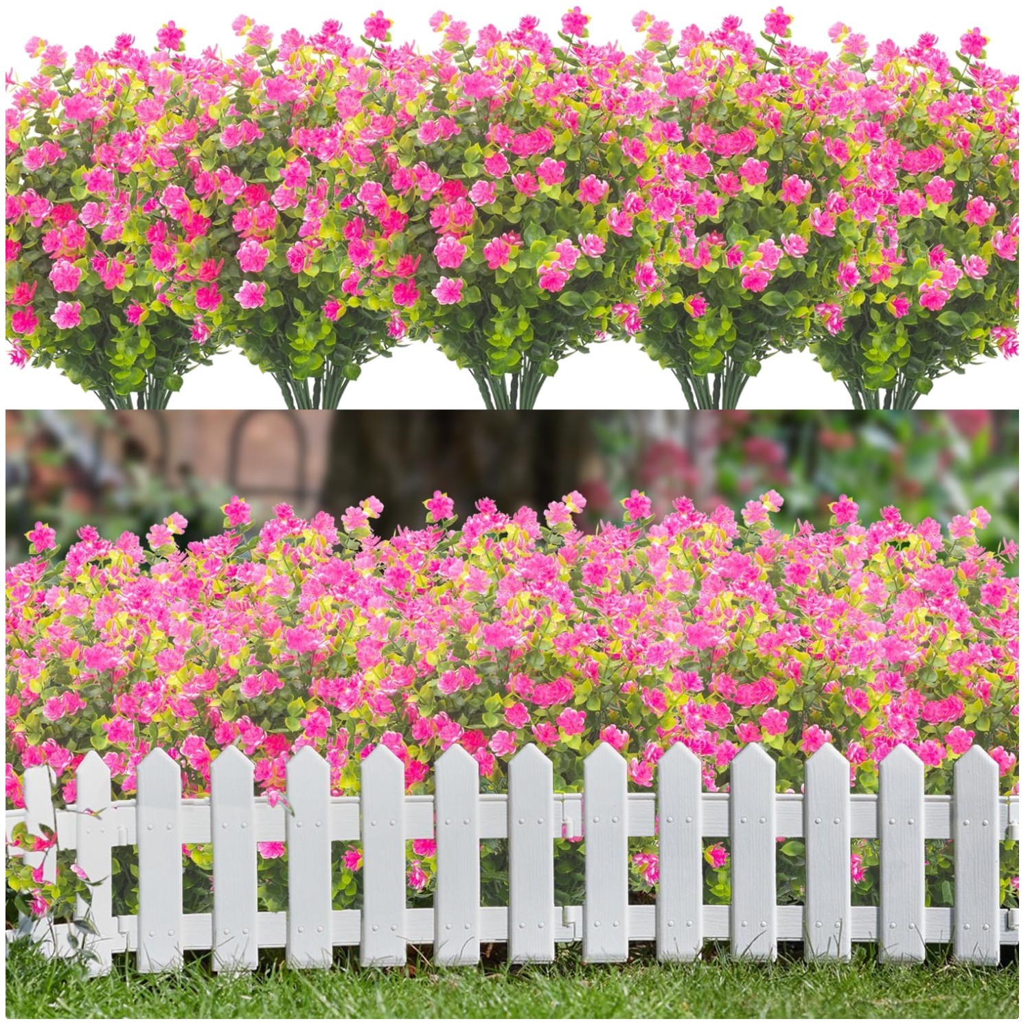 Realistic Pink Artificial Flowers – 20 Bundle UV Resistant