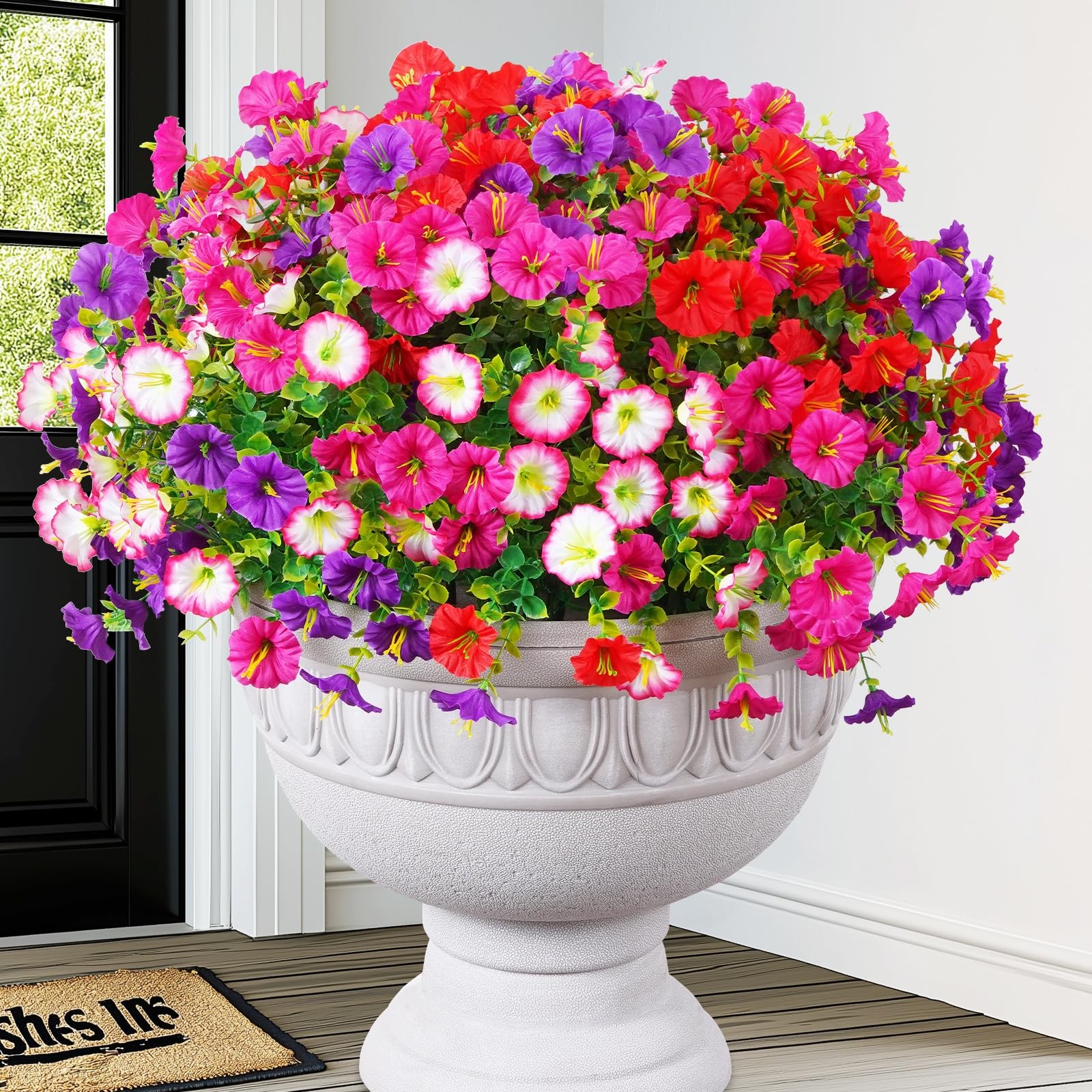 12 Bundles Look Real Artificial Flowers for Outdoors, Realistic Fake Outdoor …