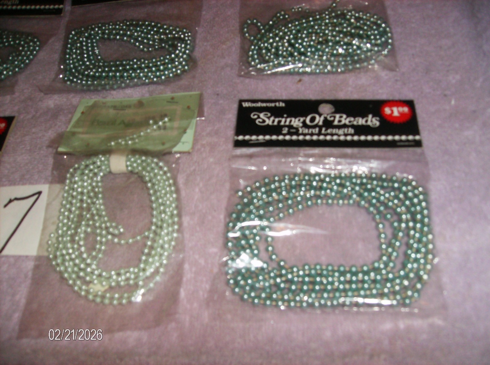 DELUXE 6 PKG BLUE STRING OF PEARLS 12 YARDS CRAFTS FLORAL ACCESSORIES #7