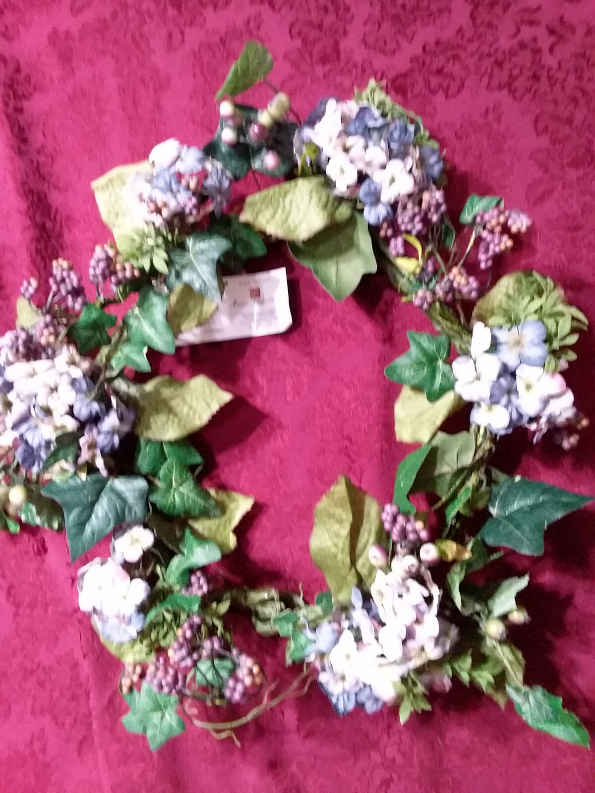 Home Interiors Lavender/ Purple Hydrangea Wreath/Garland – NEW/FREE SHIPPING